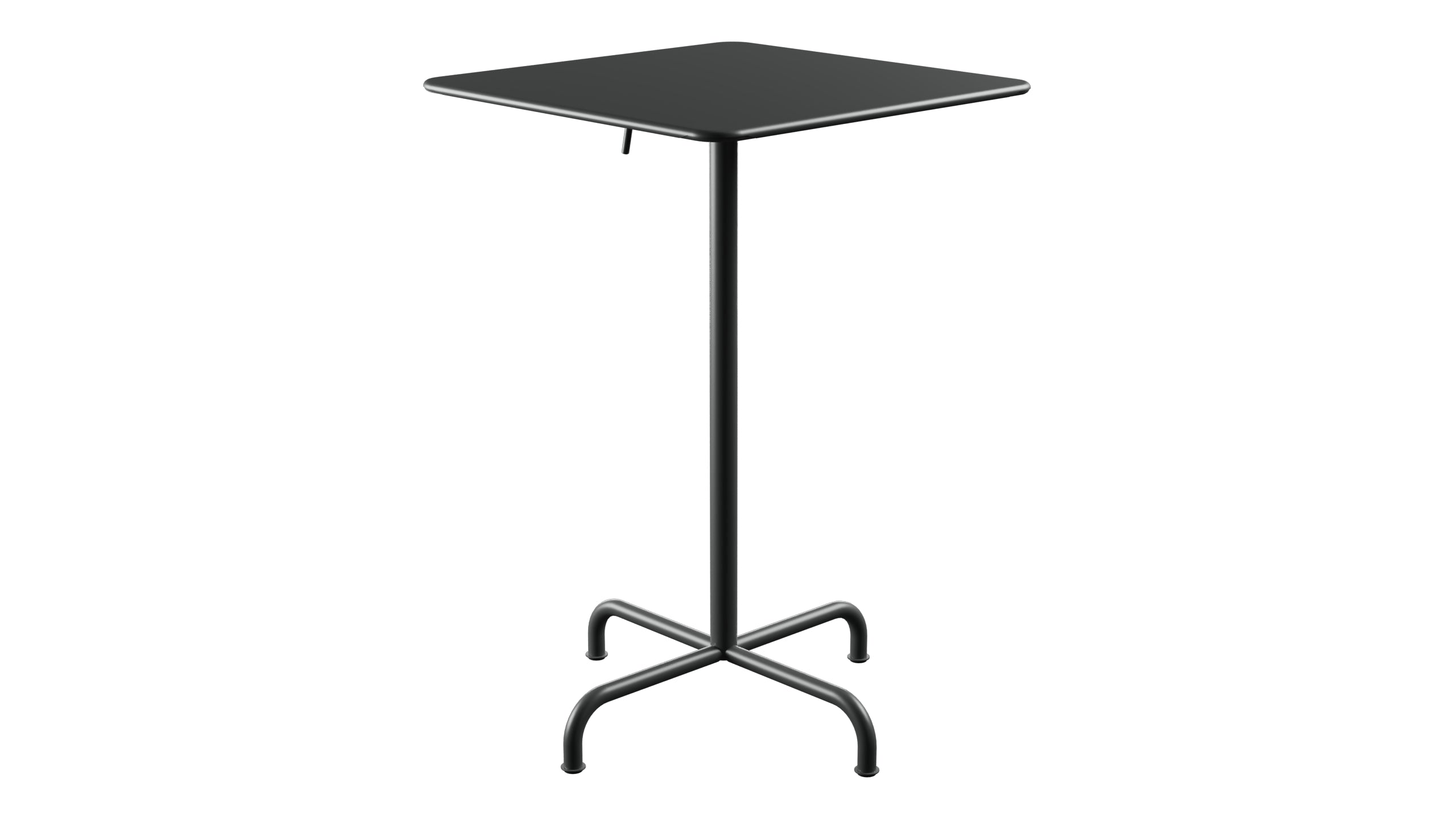 Rigi Metall-Stehtisch Outdoor 70x70 / 110 klappbar in Graphit präsentiert im Onlineshop von KAQTU Design AG. Hochtisch Outdoor ist von Schaffner