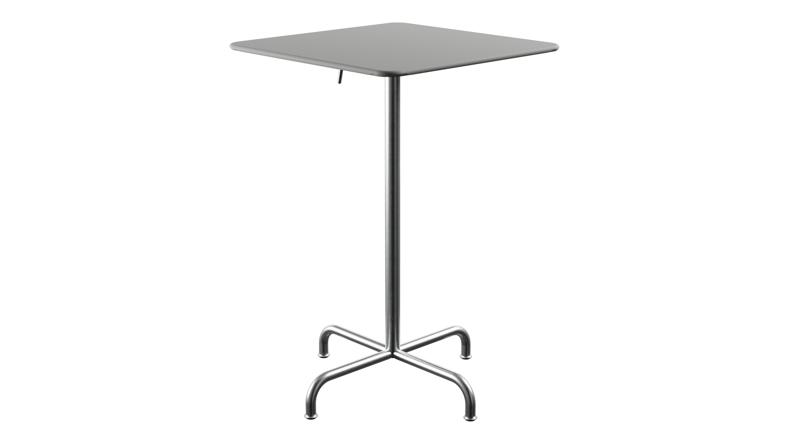 Rigi Metall-Stehtisch Outdoor 70x70 / 110 klappbar in Alusilber präsentiert im Onlineshop von KAQTU Design AG. Hochtisch Outdoor ist von Schaffner