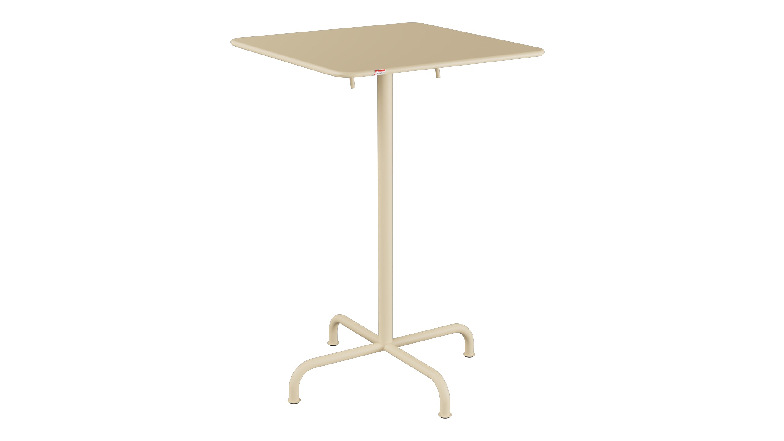 Rigi Metall-Stehtisch Outdoor 70x70 / 110 klappbar in Pastellbraun präsentiert im Onlineshop von KAQTU Design AG. Hochtisch Outdoor ist von Schaffner
