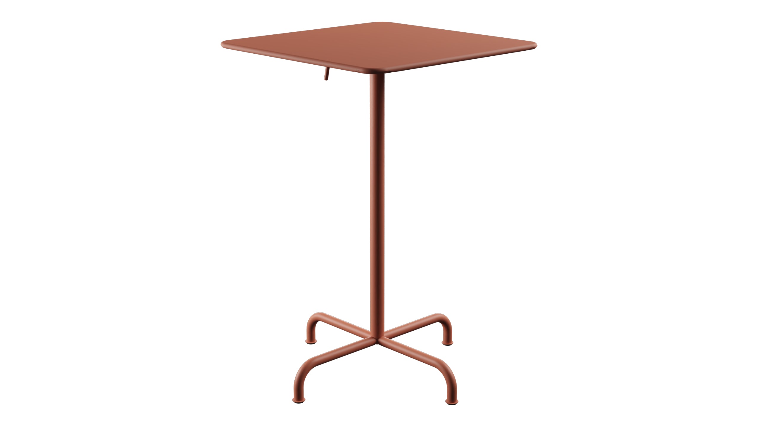 Rigi Metall-Stehtisch Outdoor 70x70 / 110 klappbar in Pastellterracotta präsentiert im Onlineshop von KAQTU Design AG. Hochtisch Outdoor ist von Schaffner