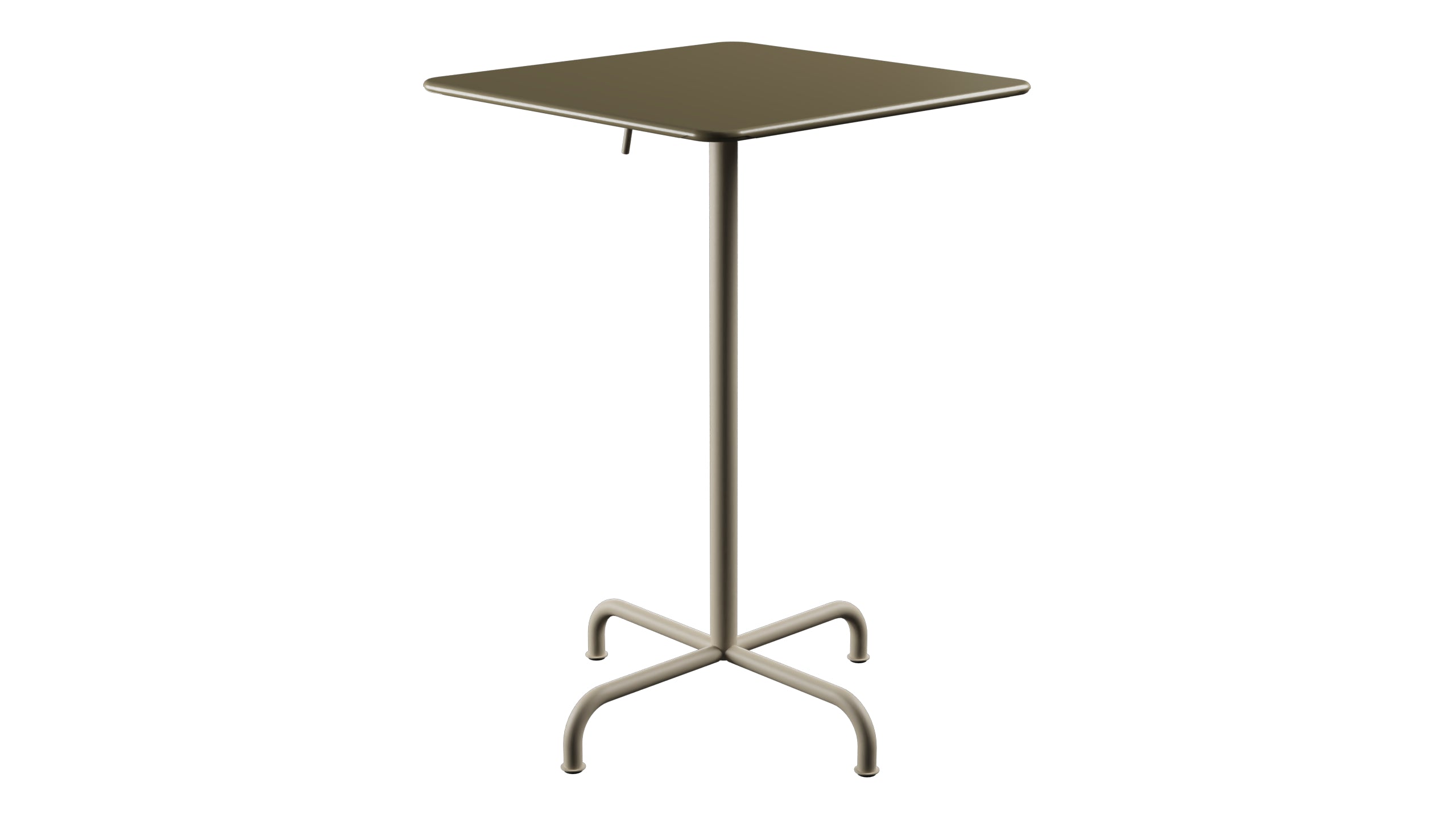 Rigi Metall-Stehtisch Outdoor 70x70 / 110 klappbar in Champagner präsentiert im Onlineshop von KAQTU Design AG. Hochtisch Outdoor ist von Schaffner