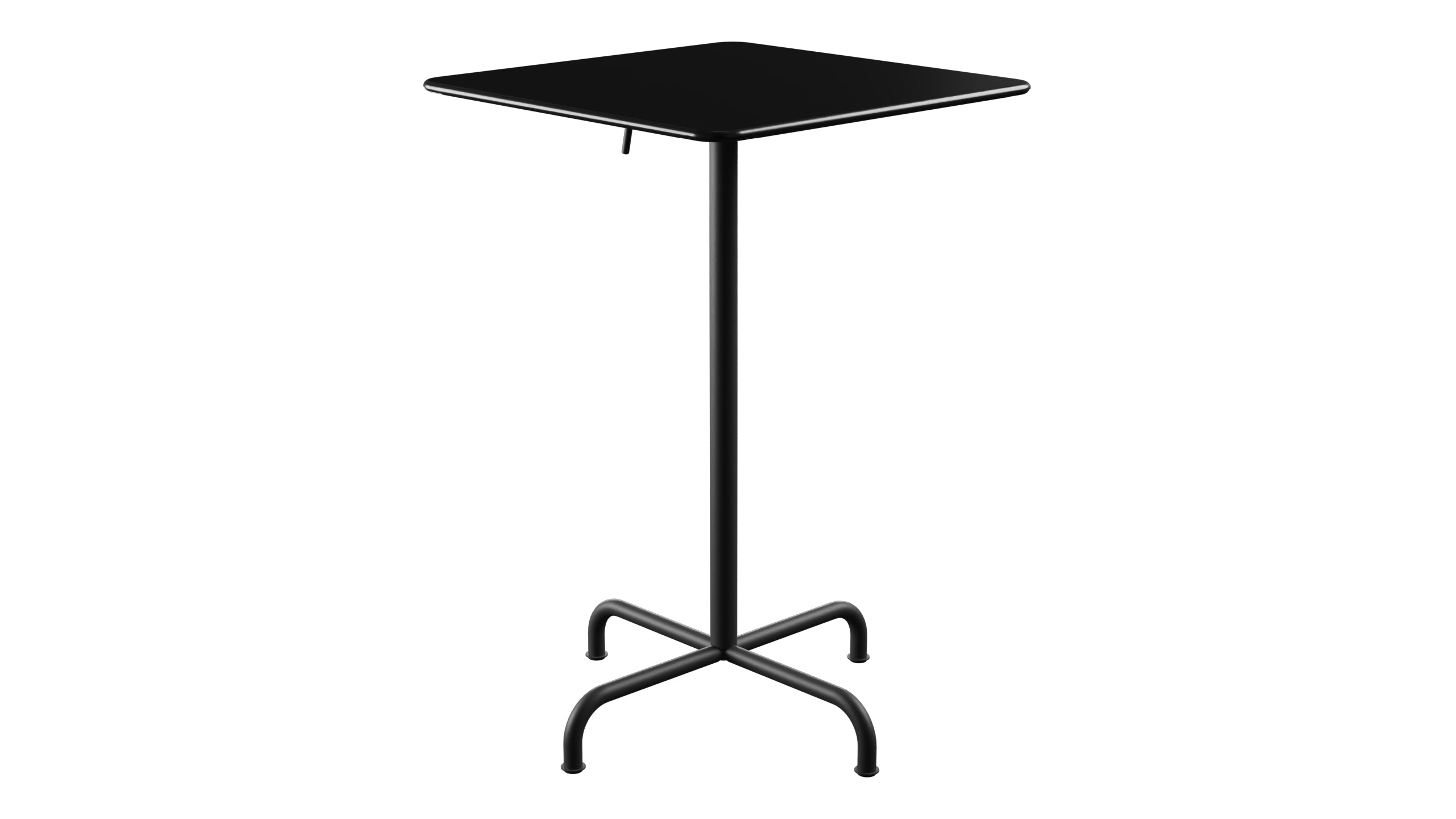 Rigi Metall-Stehtisch Outdoor 70x70 / 110 klappbar in Schwarz präsentiert im Onlineshop von KAQTU Design AG. Hochtisch Outdoor ist von Schaffner