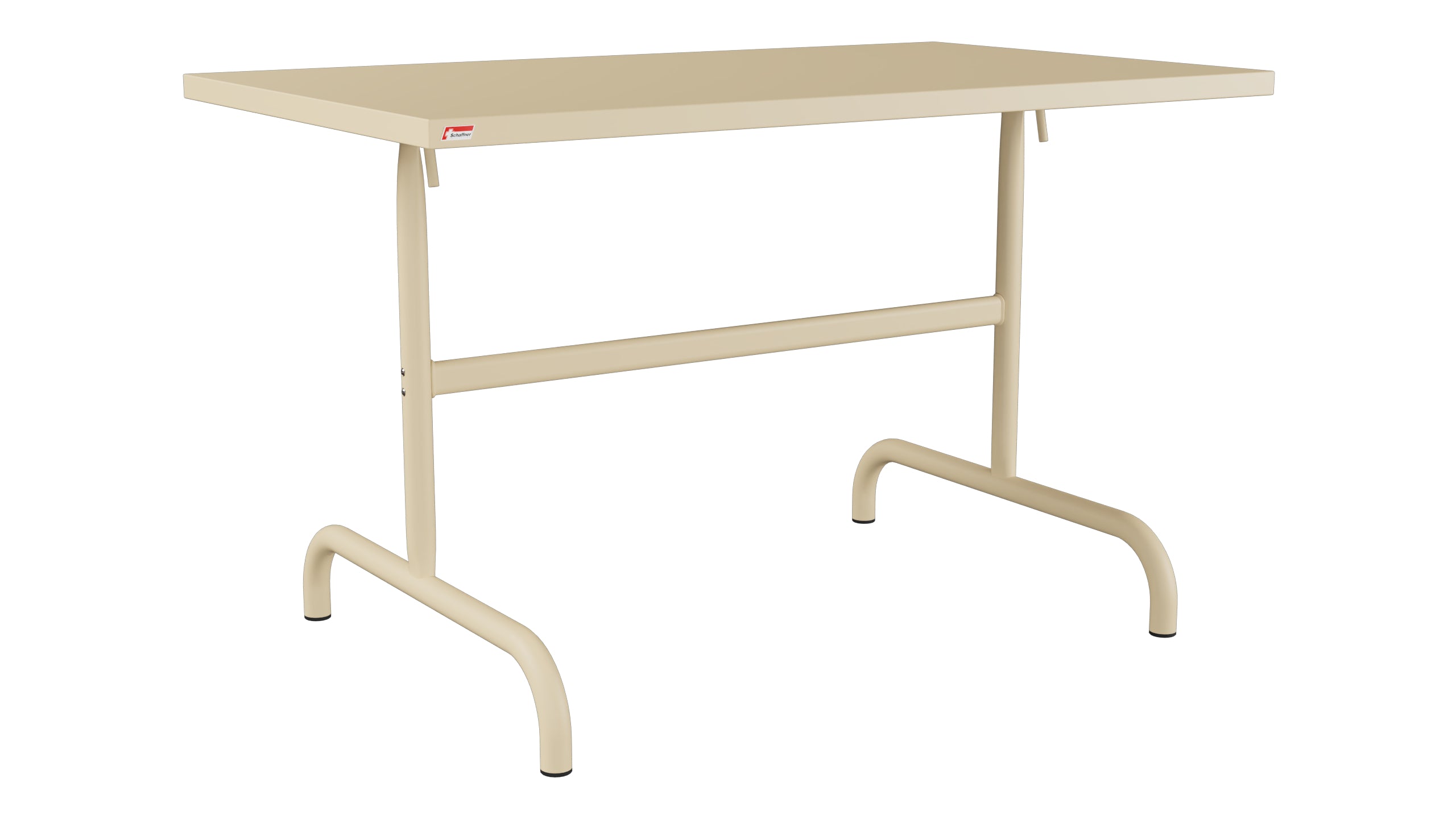 Säntis Metall-Gartentisch 117x70 klappbar in Pastellbraun präsentiert im Onlineshop von KAQTU Design AG. Gartentisch ist von Schaffner