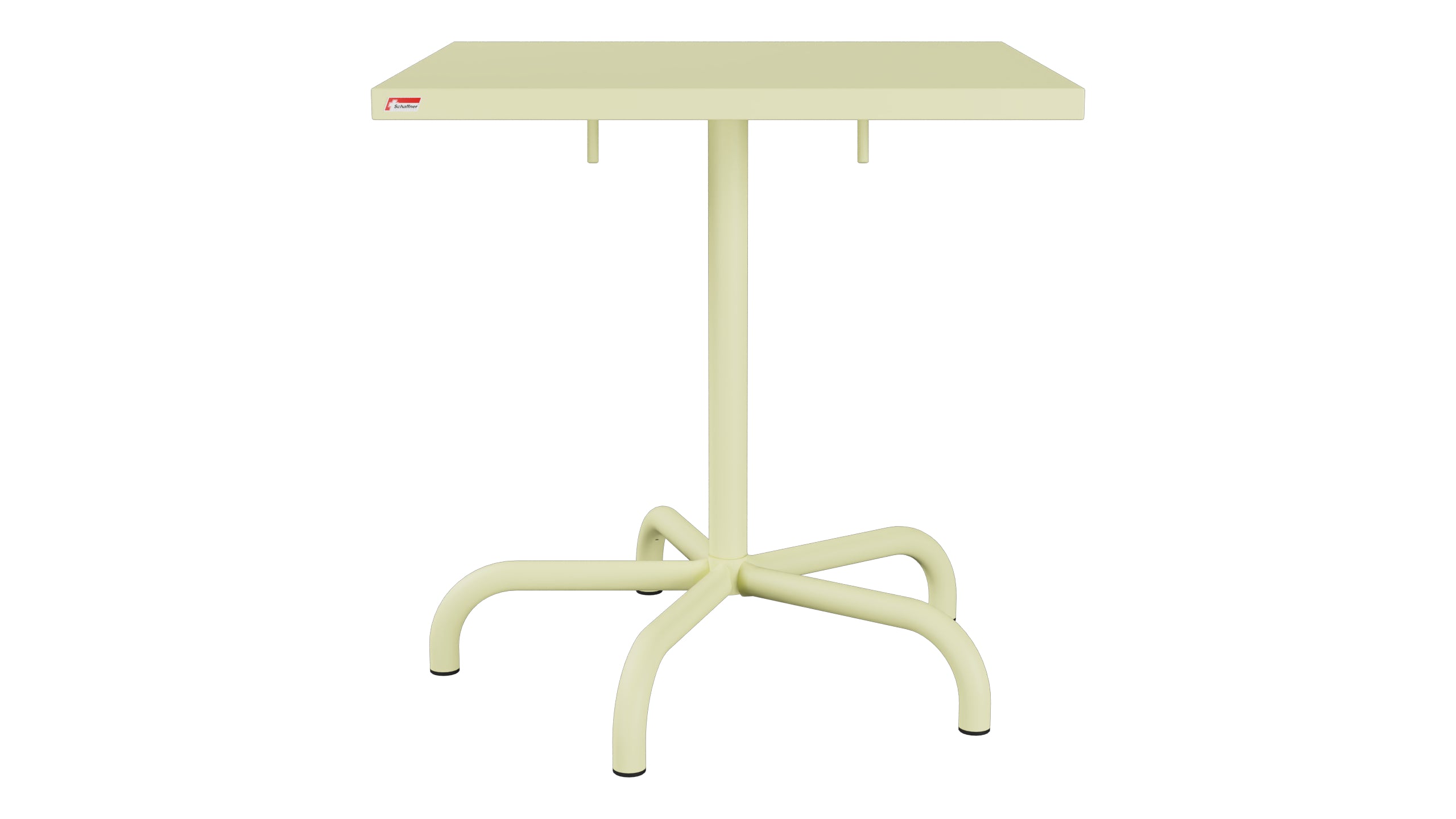 Säntis Metall-Gartentisch 70x70 klappbar in Buchsbaumgelb präsentiert im Onlineshop von KAQTU Design AG. Gartentisch ist von Schaffner