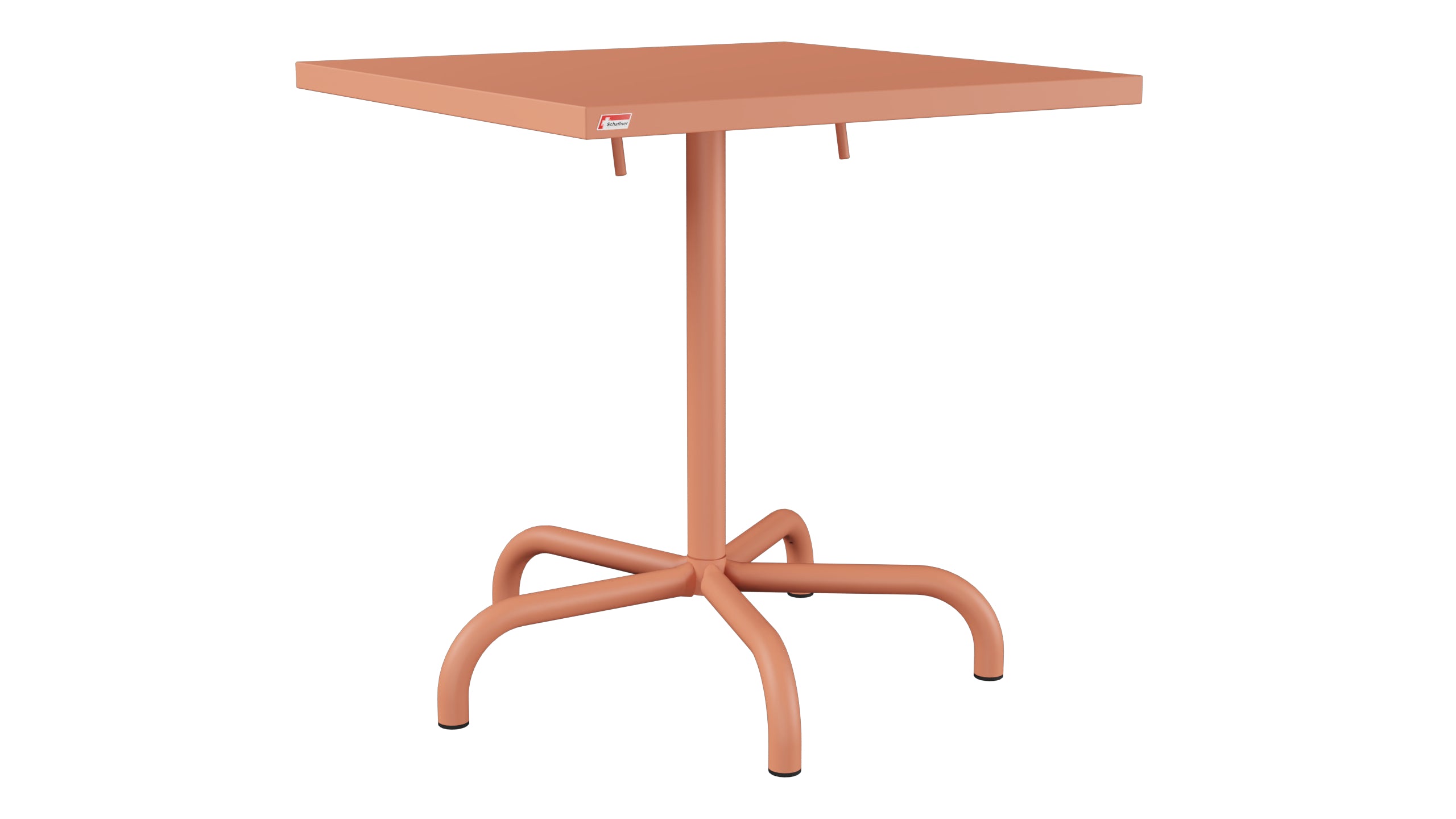 Säntis Metall-Gartentisch 70x70 klappbar in Pastellterracotta präsentiert im Onlineshop von KAQTU Design AG. Gartentisch ist von Schaffner