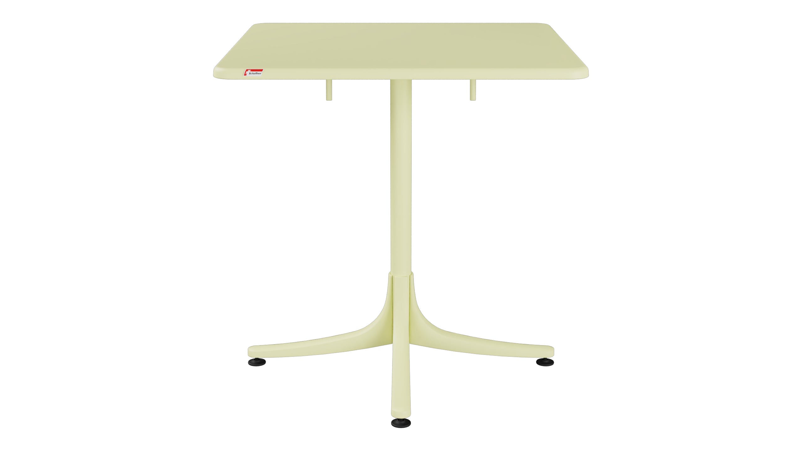 Schaffhausen Glasfaser-Gartentisch 70x70 klappbar in Buchsbaumgelb präsentiert im Onlineshop von KAQTU Design AG. Gartentisch ist von Schaffner