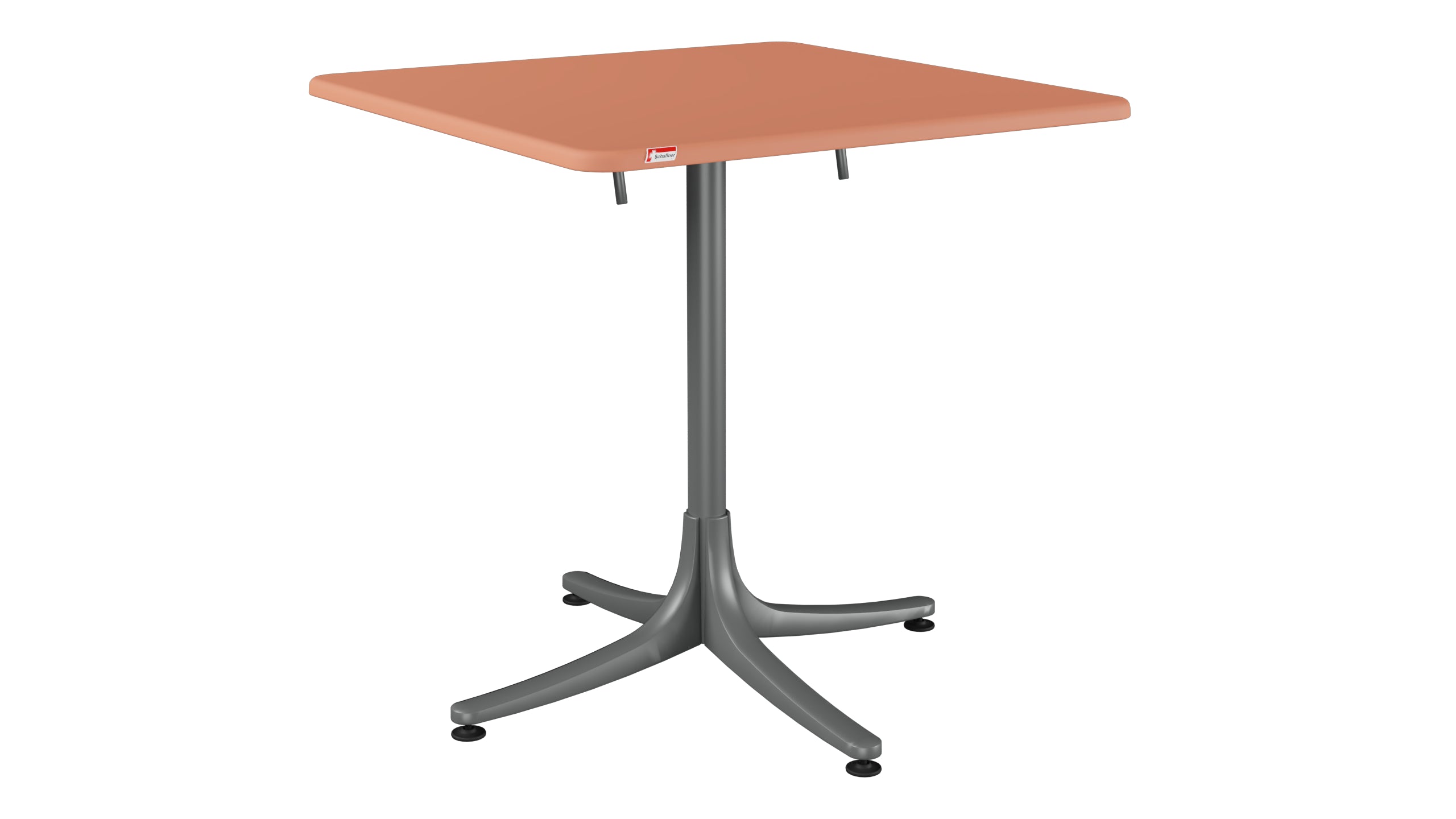 Schaffhausen Glasfaser-Gartentisch 70x70 klappbar in Pastellterracotta präsentiert im Onlineshop von KAQTU Design AG. Gartentisch ist von Schaffner