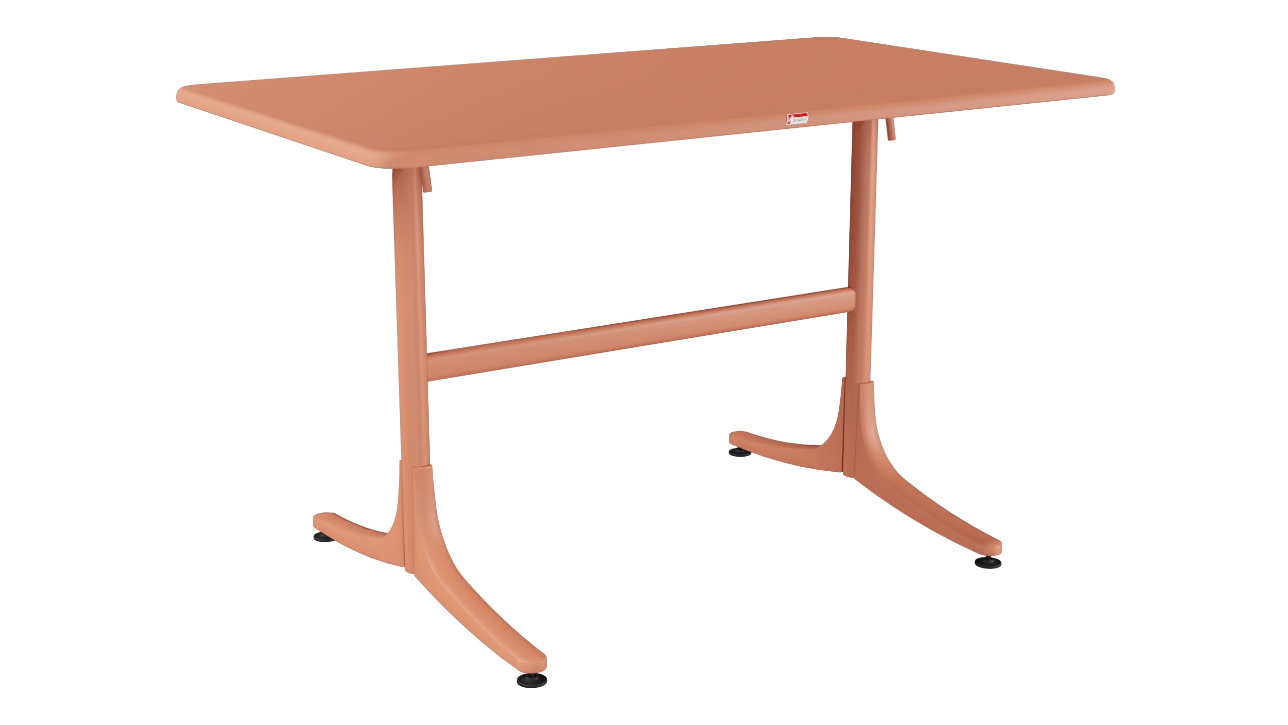 Schaffhausen Glasfaser-Gartentisch 120x70 klappbar in Pastellterracotta präsentiert im Onlineshop von KAQTU Design AG. Gartentisch ist von Schaffner