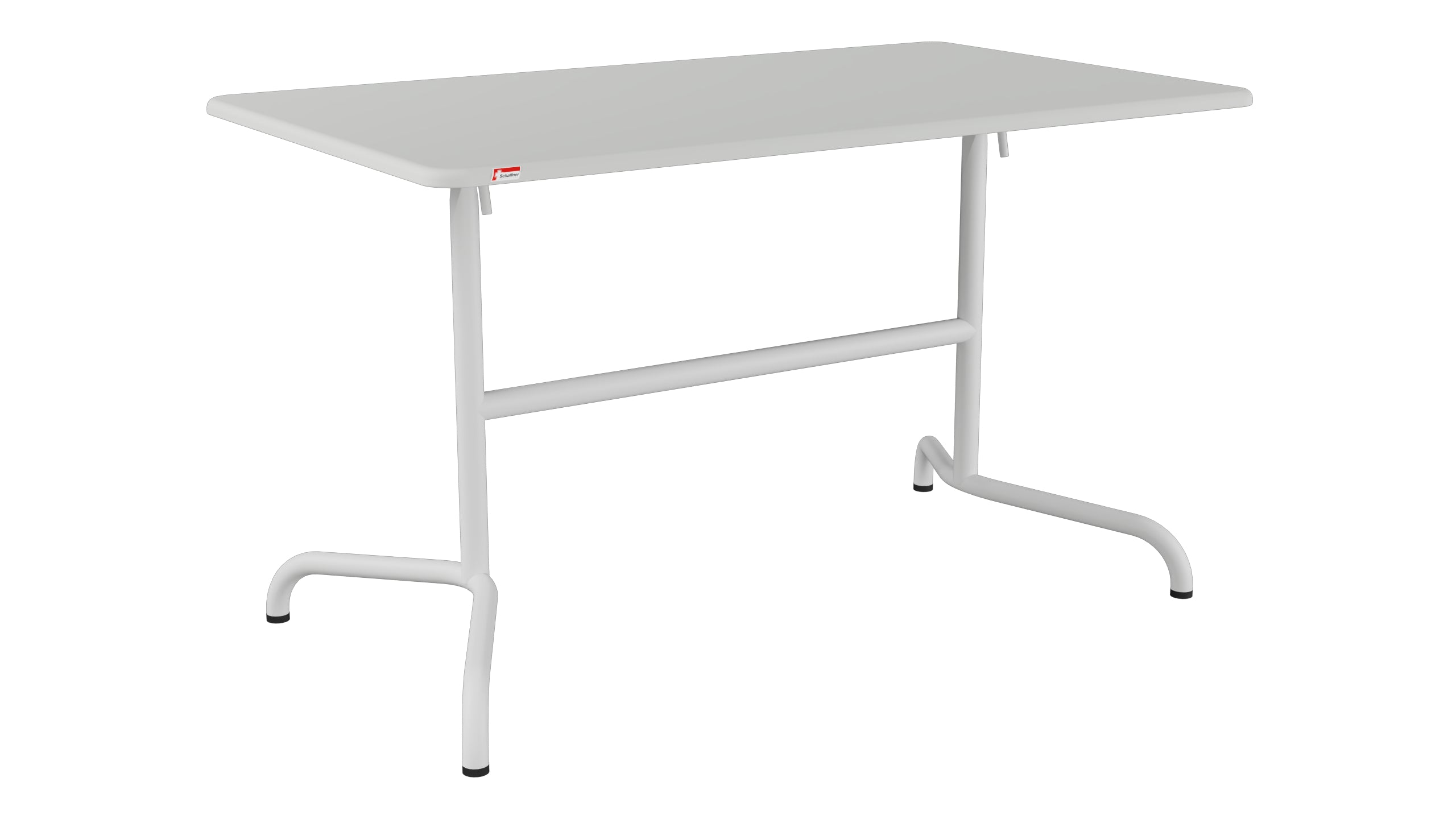 Davos Glasfaser-Gartentisch 120x70 klappbar in Alusilber präsentiert im Onlineshop von KAQTU Design AG. Gartentisch ist von Schaffner