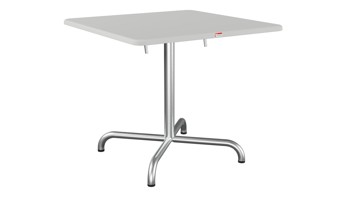 Davos Glasfaser-Salontisch 70x70 / 62 klappbar in Alusilber präsentiert im Onlineshop von KAQTU Design AG. Beistelltisch Outdoor ist von Schaffner