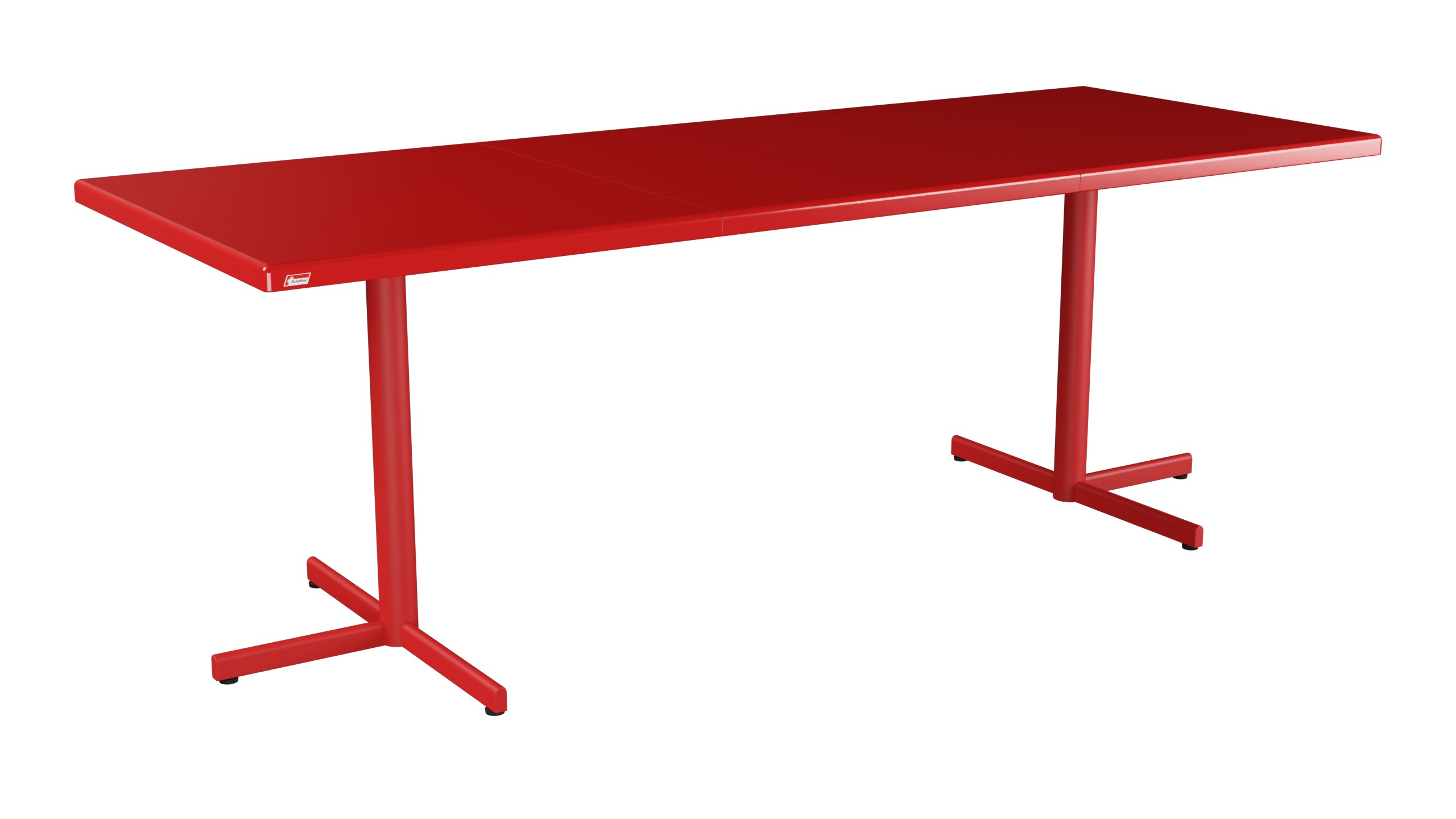 Bodensee Glasfaser-Gartentisch 140/210x80 klappbar, ausziehbar in Rot präsentiert im Onlineshop von KAQTU Design AG. Gartentisch ist von Schaffner