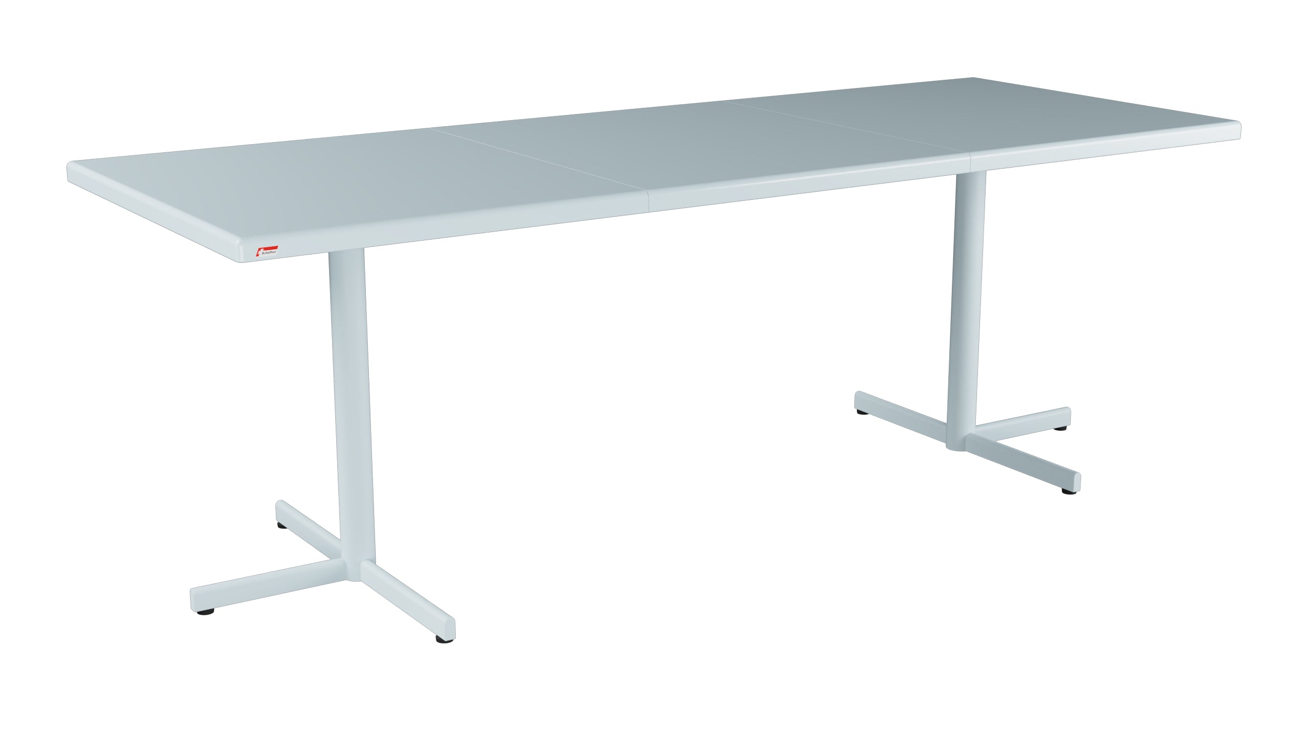 Bodensee Glasfaser-Gartentisch 140/210x80 klappbar, ausziehbar in Pastellblau präsentiert im Onlineshop von KAQTU Design AG. Gartentisch ist von Schaffner