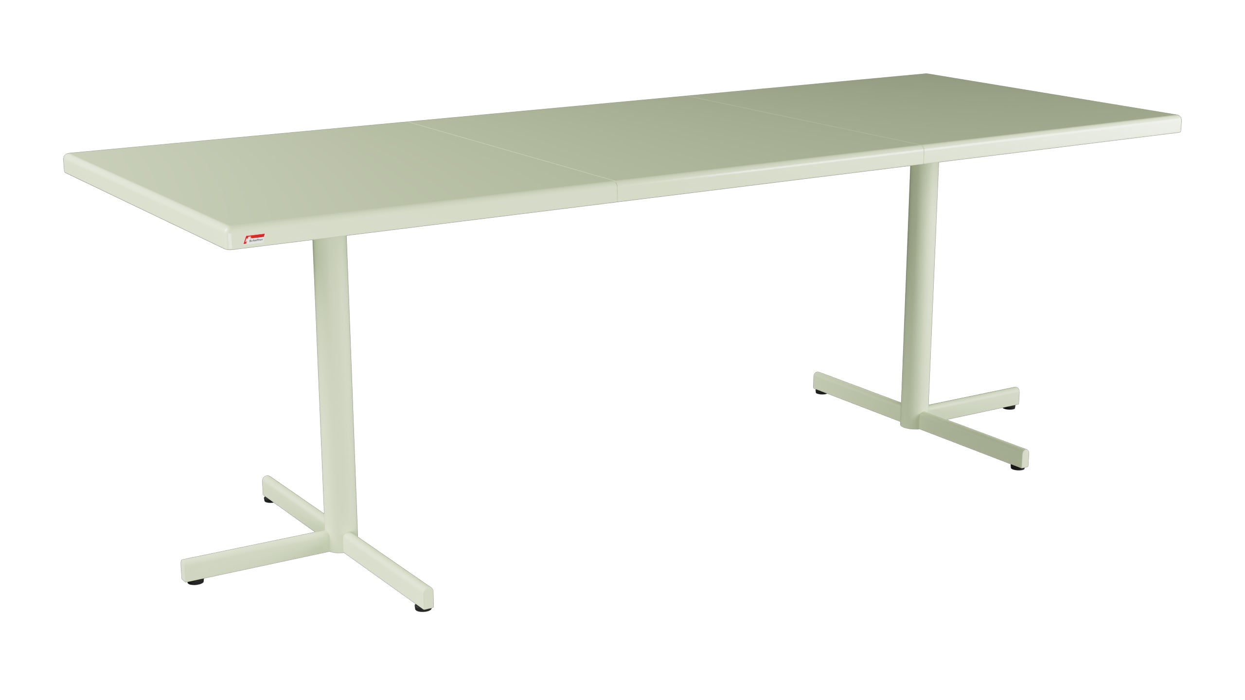 Bodensee Glasfaser-Gartentisch 140/210x80 klappbar, ausziehbar in Pastellgrün präsentiert im Onlineshop von KAQTU Design AG. Gartentisch ist von Schaffner