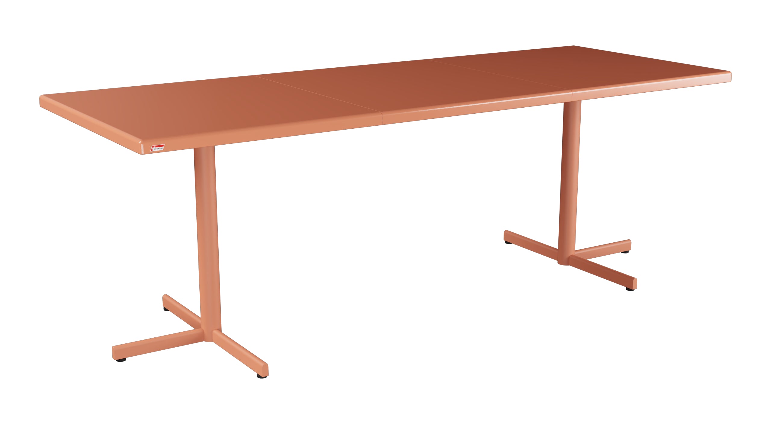 Bodensee Glasfaser-Gartentisch 140/210x80 klappbar, ausziehbar in Pastellterracotta präsentiert im Onlineshop von KAQTU Design AG. Gartentisch ist von Schaffner