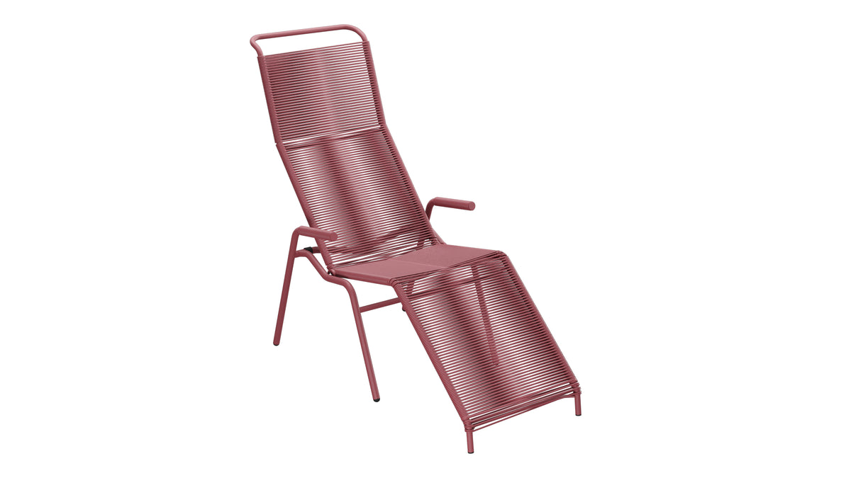 Säntis Spaghetti Liegestuhl in Bordeaux präsentiert im Onlineshop von KAQTU Design AG. Liegestuhl ist von Schaffner