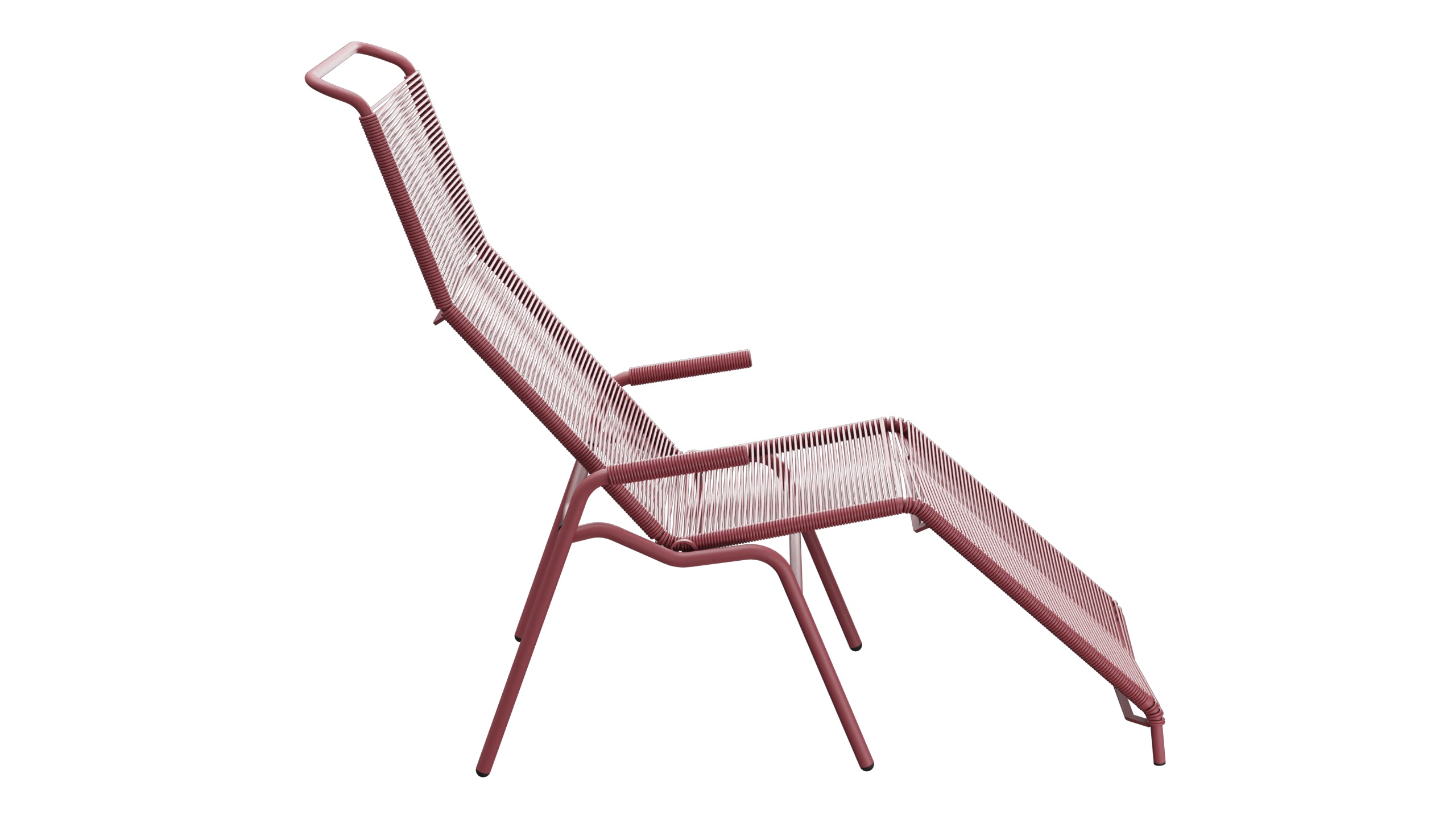 Säntis Spaghetti Liegestuhl in Bordeaux präsentiert im Onlineshop von KAQTU Design AG. Liegestuhl ist von Schaffner