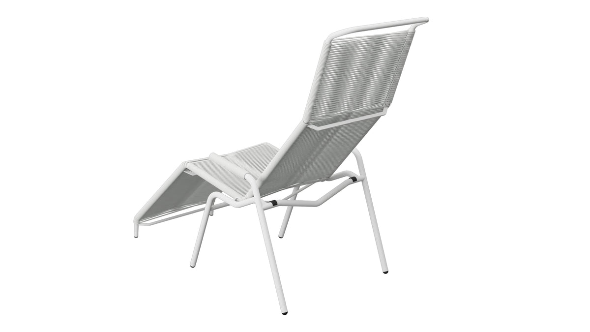 Säntis Spaghetti Liegestuhl in Alusilber präsentiert im Onlineshop von KAQTU Design AG. Liegestuhl ist von Schaffner