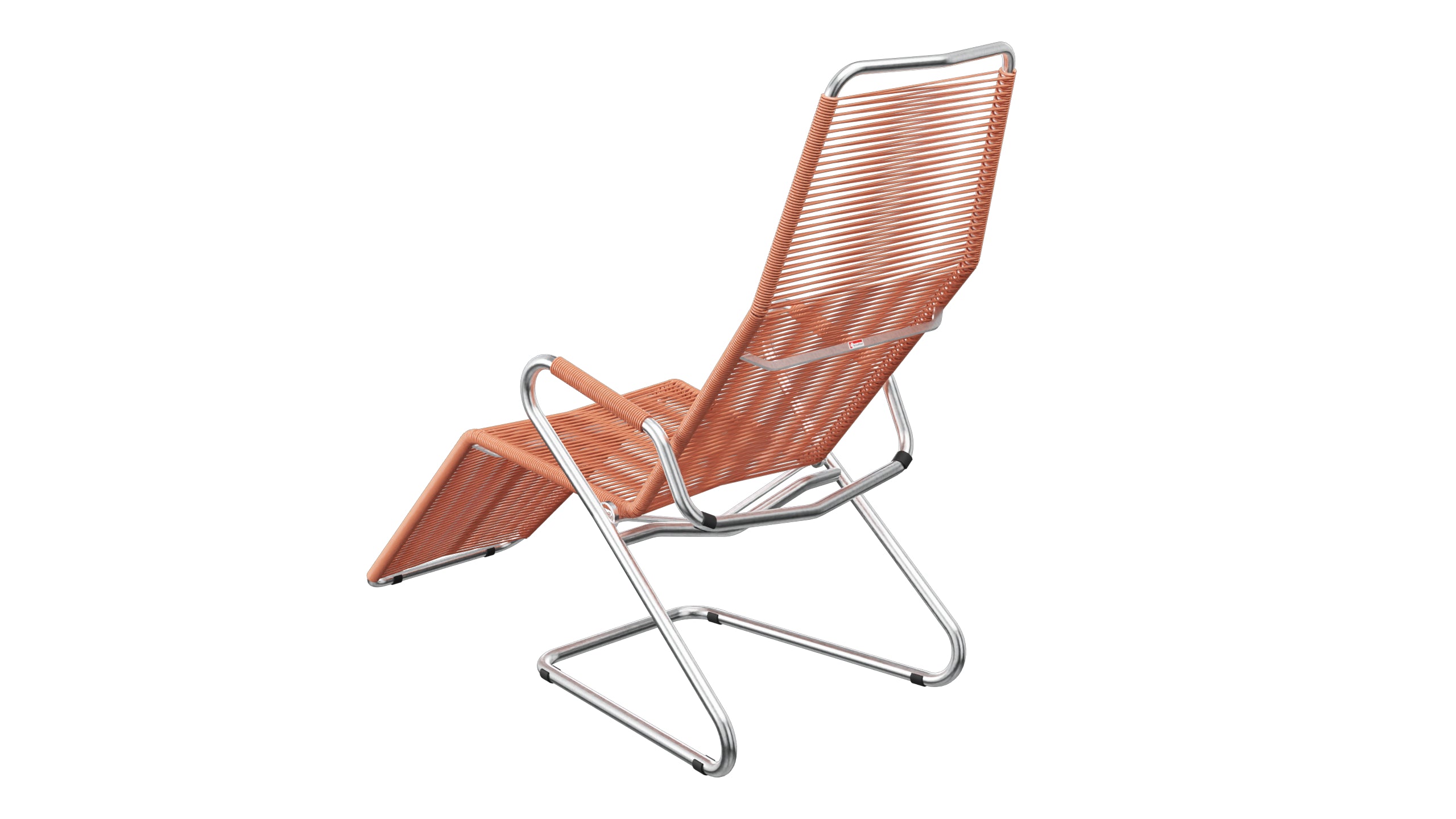 Locarno Spaghetti Liegestuhl in Pastellterracotta präsentiert im Onlineshop von KAQTU Design AG. Liegestuhl ist von Schaffner