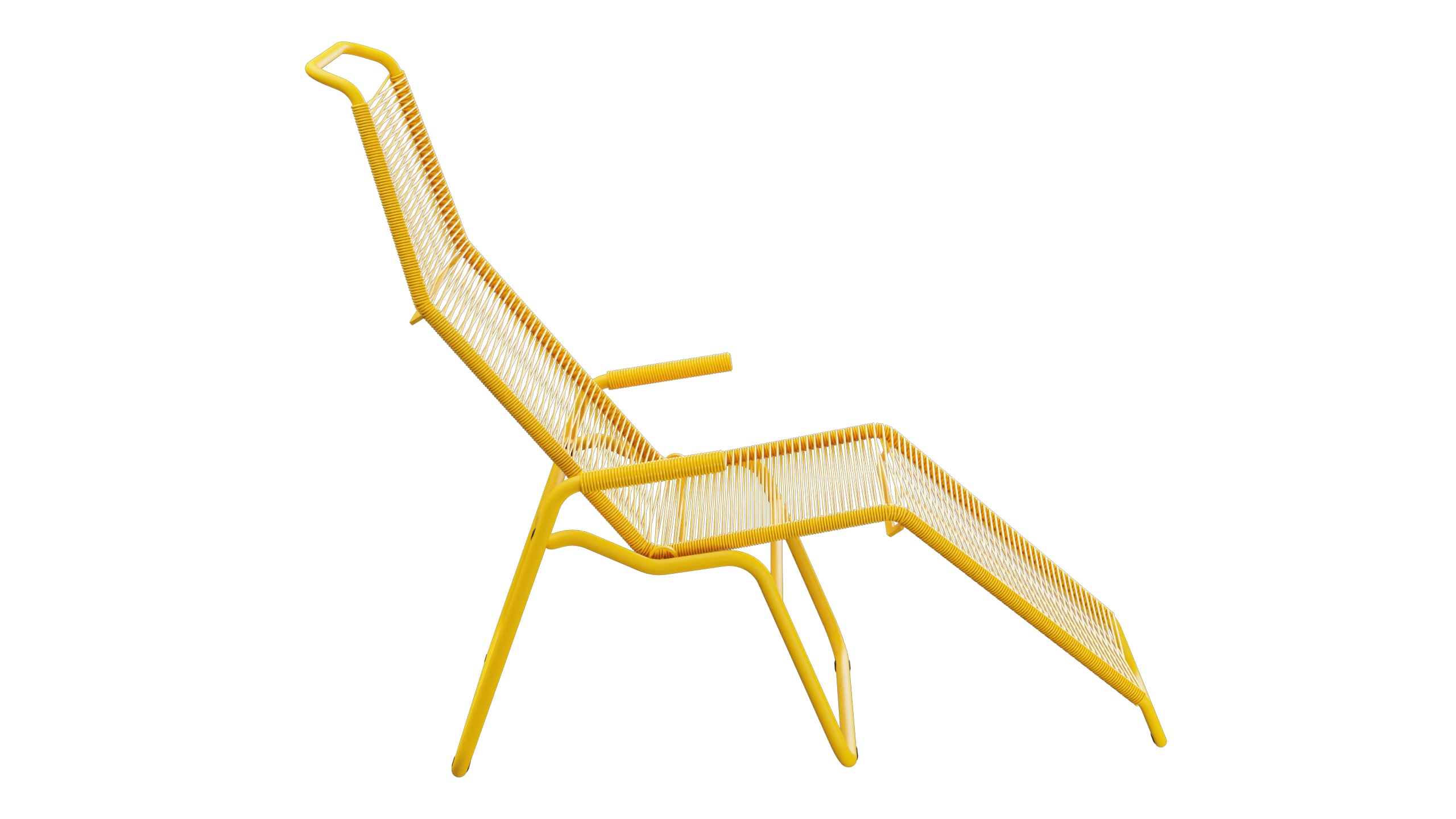 Liege Brissago Spaghetti in Gelb präsentiert im Onlineshop von KAQTU Design AG. Liegestuhl ist von Schaffner