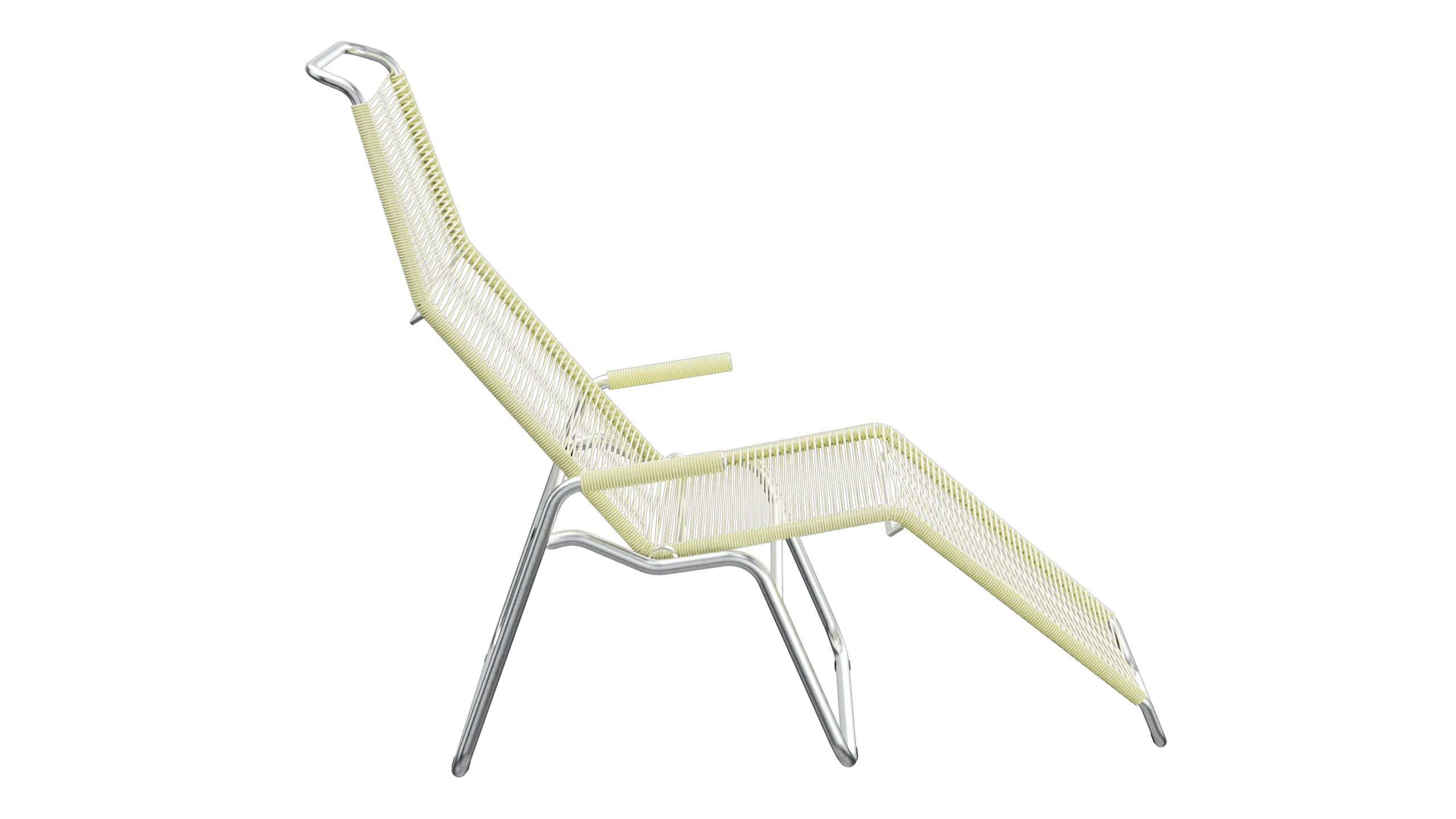 Liege Brissago Spaghetti in Buchsbaumgelb präsentiert im Onlineshop von KAQTU Design AG. Liegestuhl ist von Schaffner