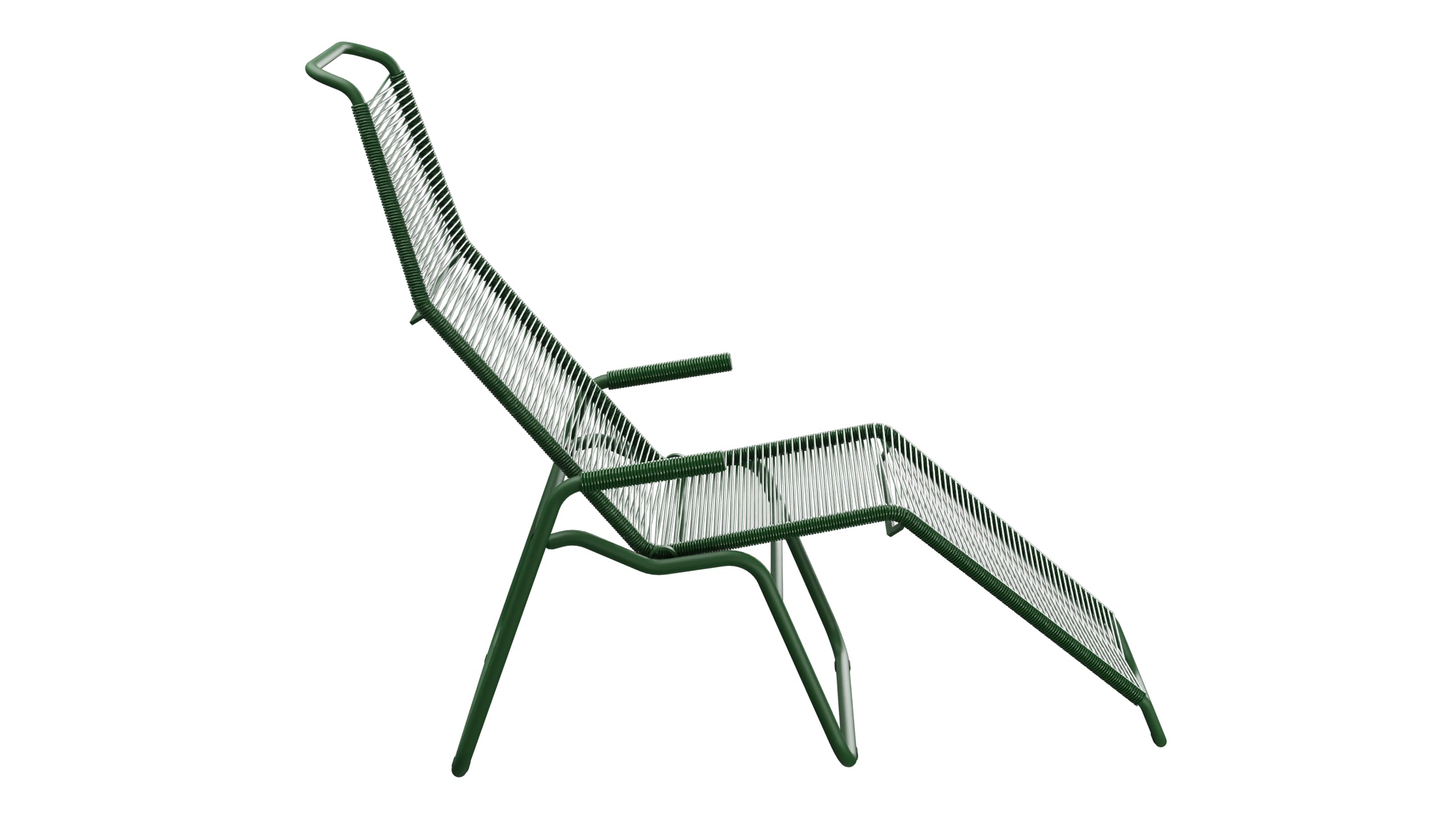 Liege Brissago Spaghetti in Tannengrün präsentiert im Onlineshop von KAQTU Design AG. Liegestuhl ist von Schaffner