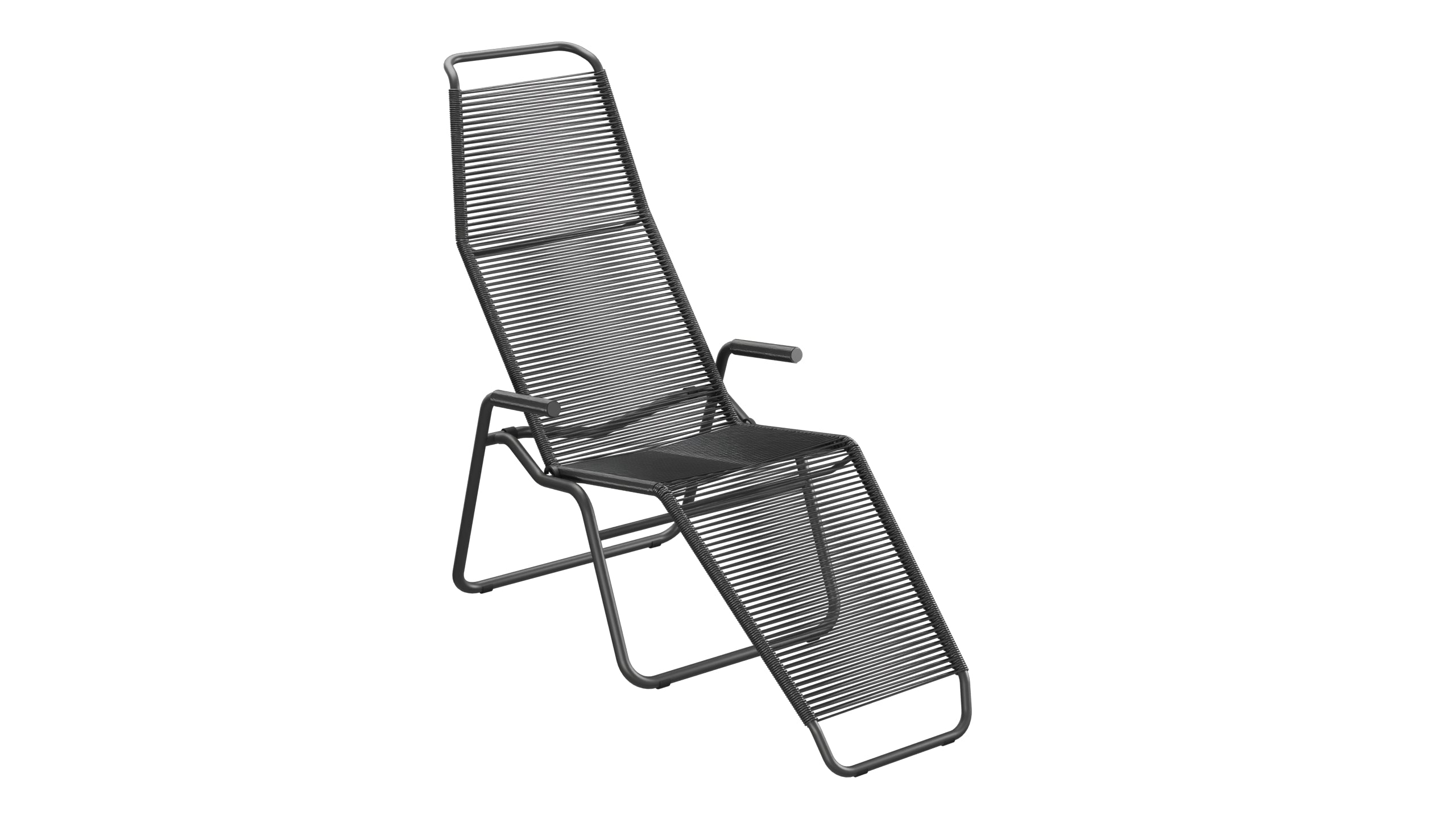 Liege Brissago Spaghetti in Anthrazit präsentiert im Onlineshop von KAQTU Design AG. Liegestuhl ist von Schaffner