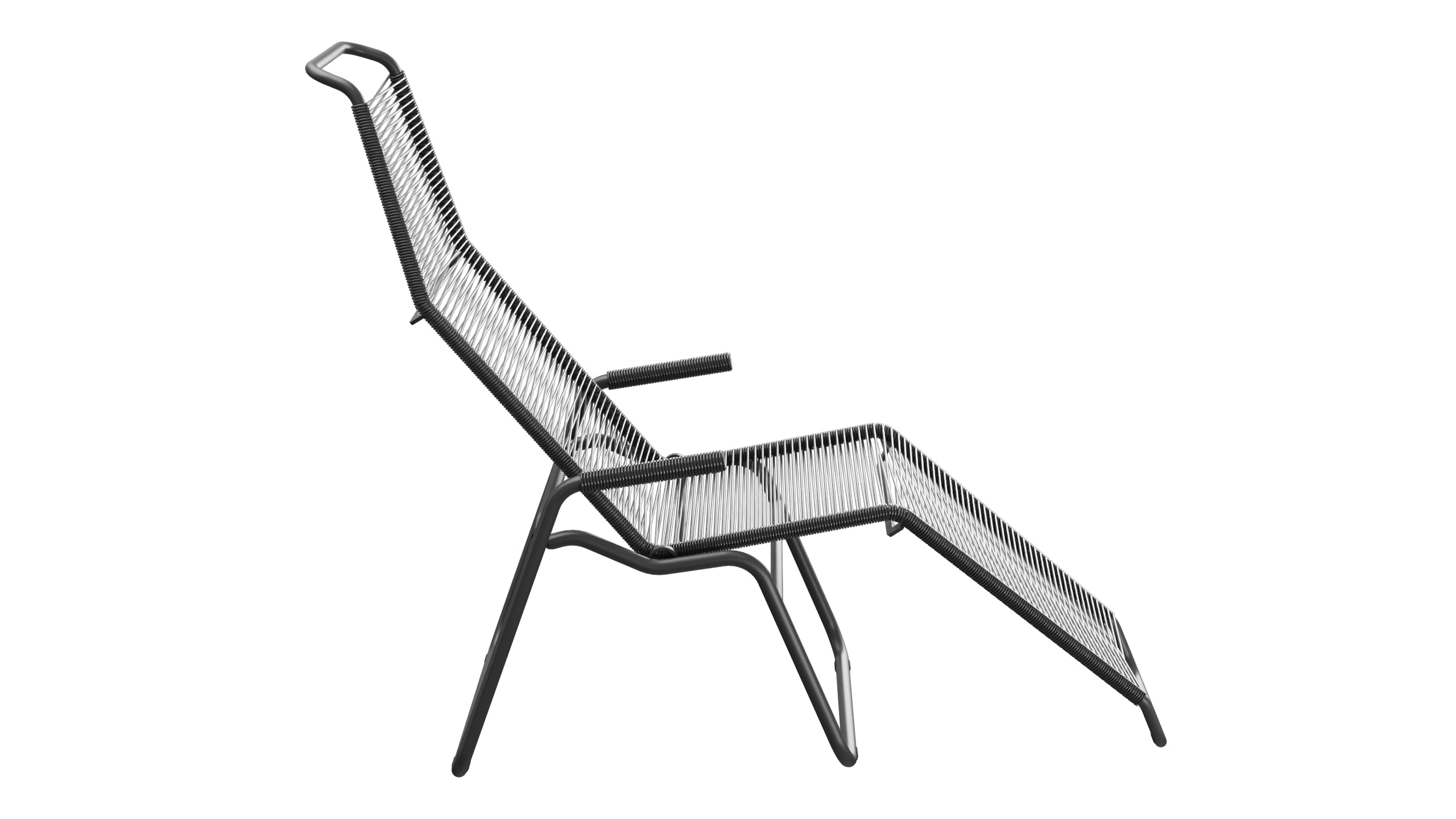 Liege Brissago Spaghetti in Anthrazit präsentiert im Onlineshop von KAQTU Design AG. Liegestuhl ist von Schaffner