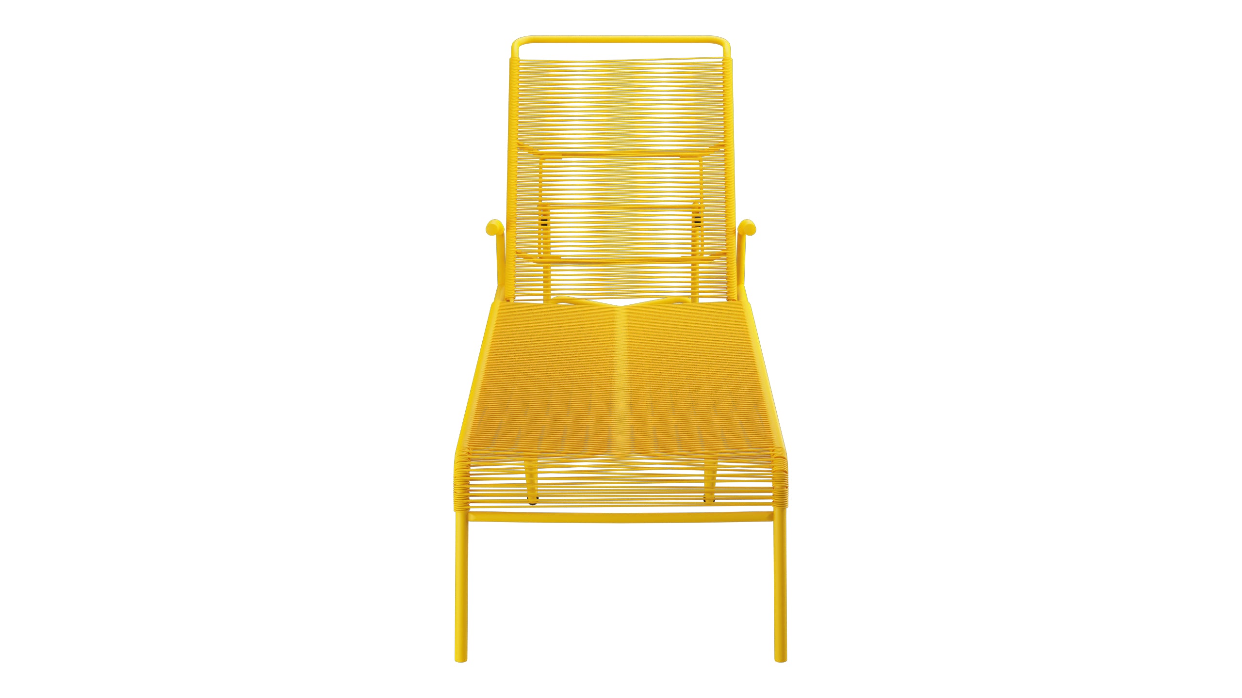 Säntis Spaghetti-Rollenliege in Gelb präsentiert im Onlineshop von KAQTU Design AG. Liegestuhl ist von Schaffner