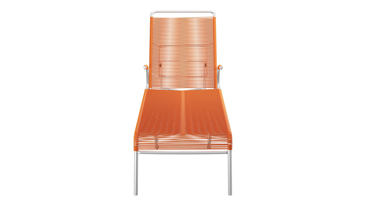 Säntis Spaghetti-Rollenliege in Orange präsentiert im Onlineshop von KAQTU Design AG. Liegestuhl ist von Schaffner