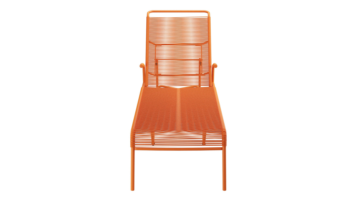 Säntis Spaghetti-Rollenliege in Orange präsentiert im Onlineshop von KAQTU Design AG. Liegestuhl ist von Schaffner