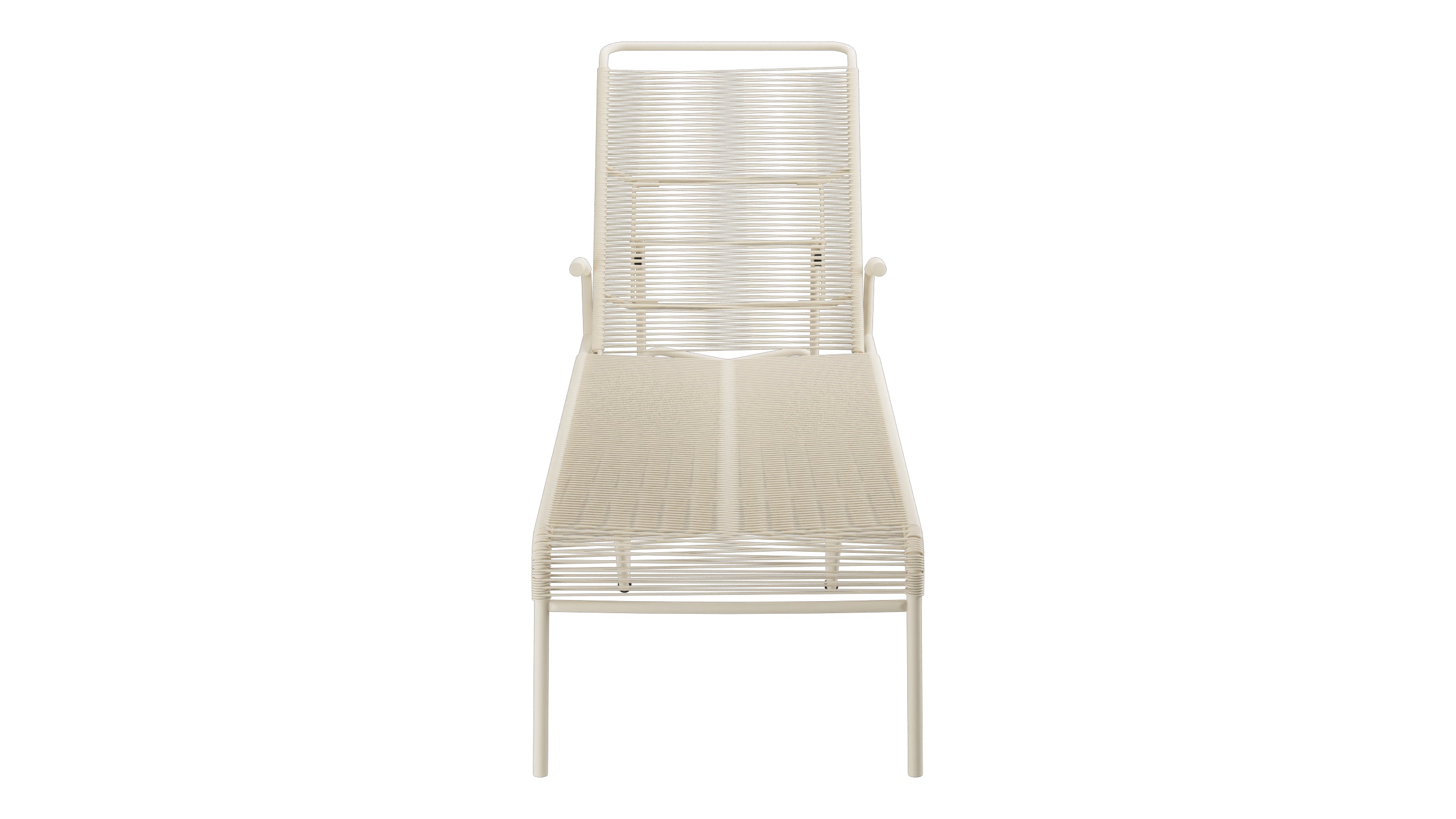 Säntis Spaghetti-Rollenliege in Pastellsand präsentiert im Onlineshop von KAQTU Design AG. Liegestuhl ist von Schaffner