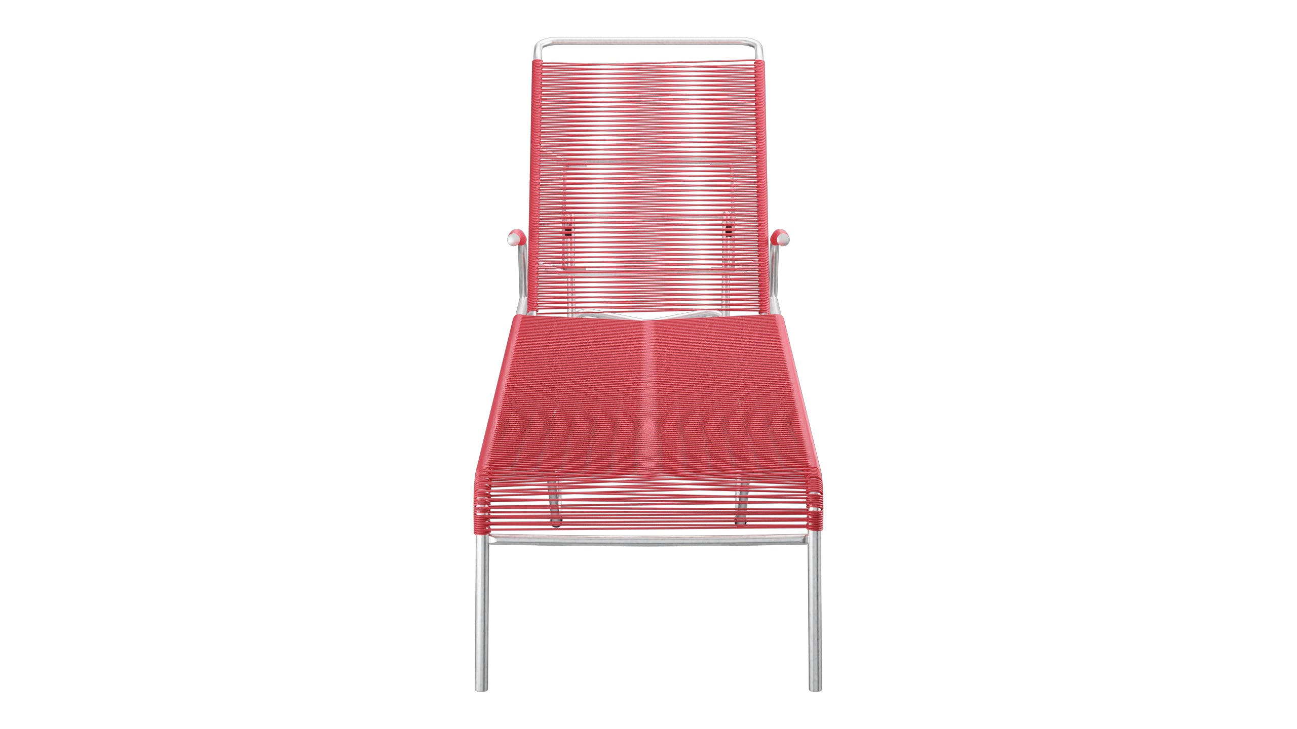 Säntis Spaghetti-Rollenliege in Ahornrot präsentiert im Onlineshop von KAQTU Design AG. Liegestuhl ist von Schaffner