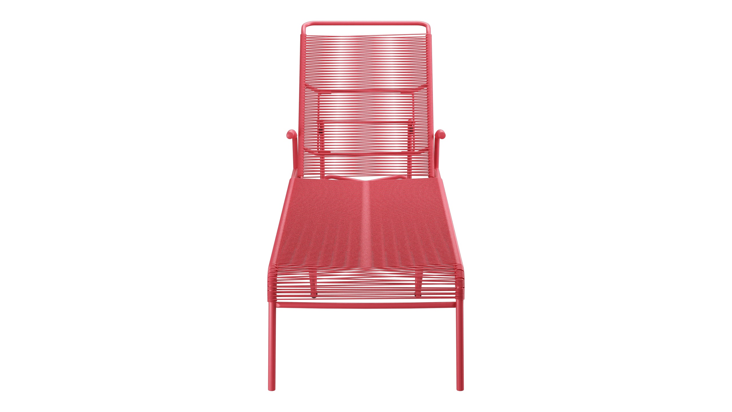 Säntis Spaghetti-Rollenliege in Ahornrot präsentiert im Onlineshop von KAQTU Design AG. Liegestuhl ist von Schaffner