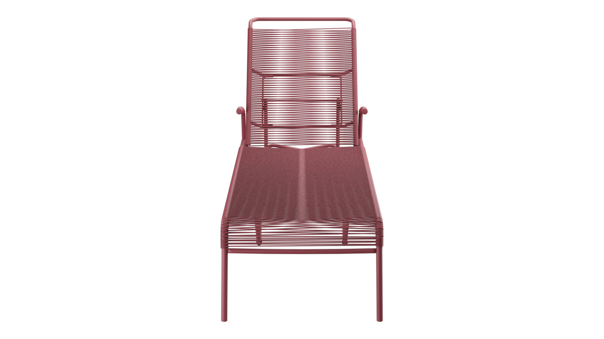 Säntis Spaghetti-Rollenliege in Bordeaux präsentiert im Onlineshop von KAQTU Design AG. Liegestuhl ist von Schaffner