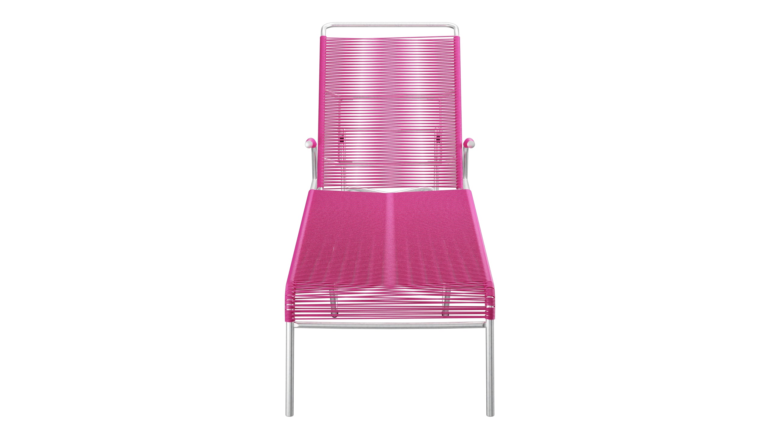 Säntis Spaghetti-Rollenliege in Pink präsentiert im Onlineshop von KAQTU Design AG. Liegestuhl ist von Schaffner