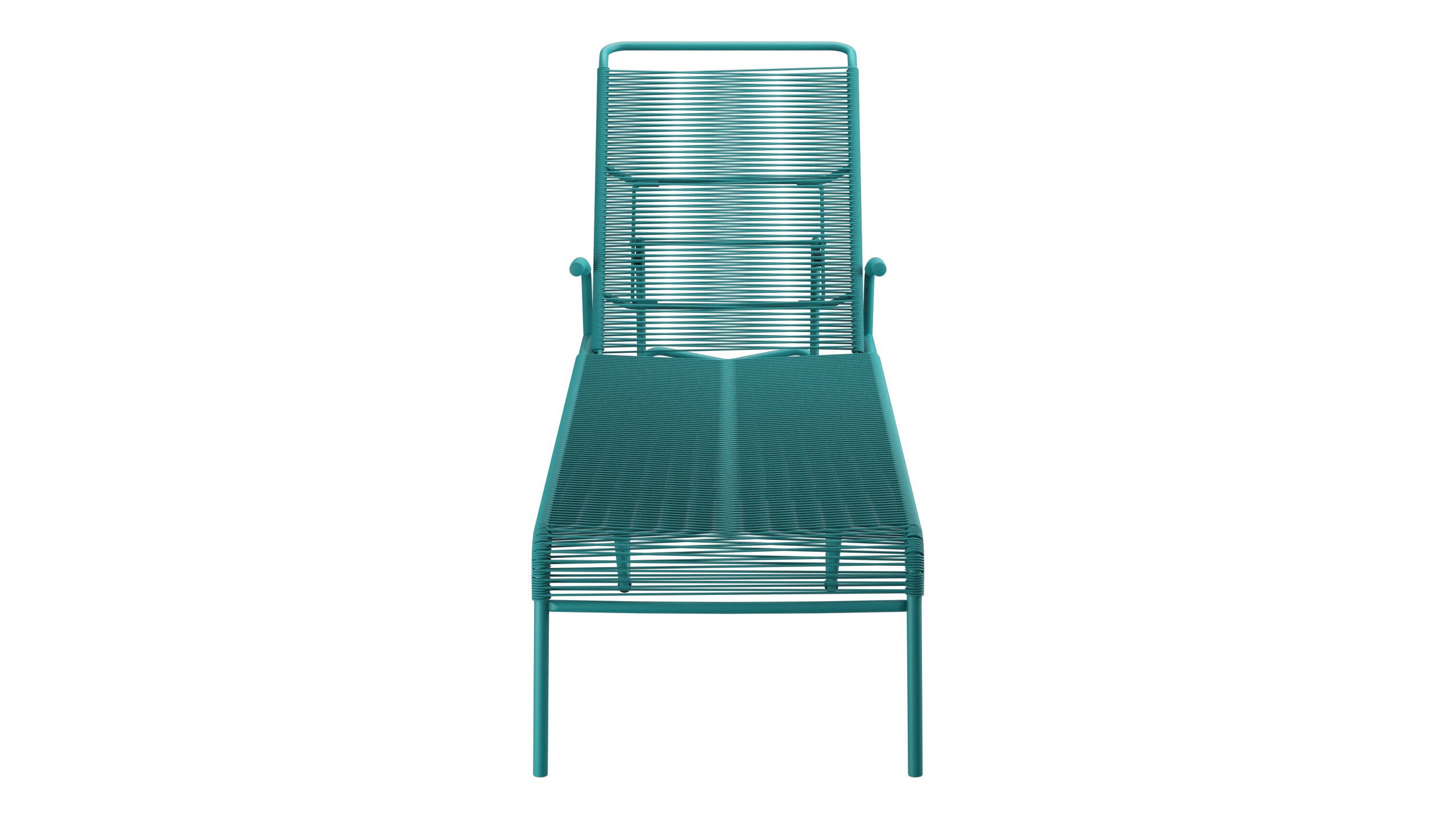 Säntis Spaghetti-Rollenliege in Kaliblau präsentiert im Onlineshop von KAQTU Design AG. Liegestuhl ist von Schaffner