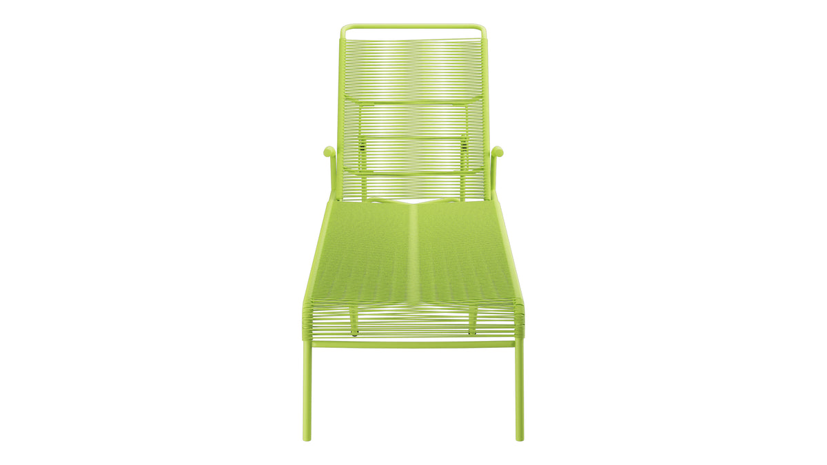 Säntis Spaghetti-Rollenliege in Hellgrün präsentiert im Onlineshop von KAQTU Design AG. Liegestuhl ist von Schaffner