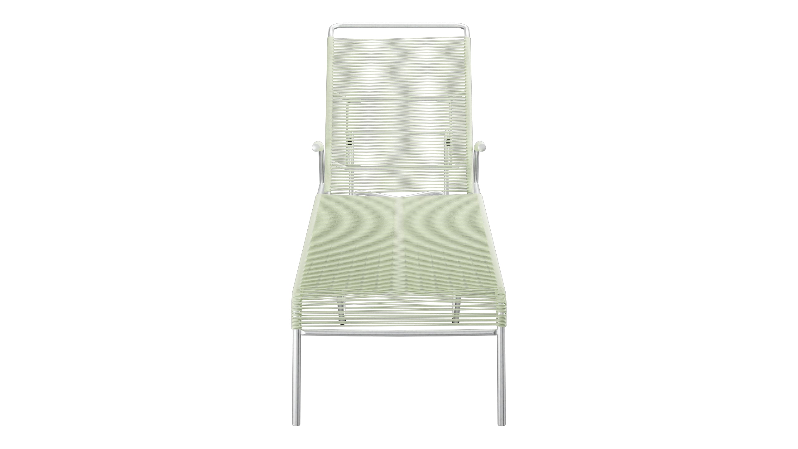 Säntis Spaghetti-Rollenliege in Pastellgrün präsentiert im Onlineshop von KAQTU Design AG. Liegestuhl ist von Schaffner