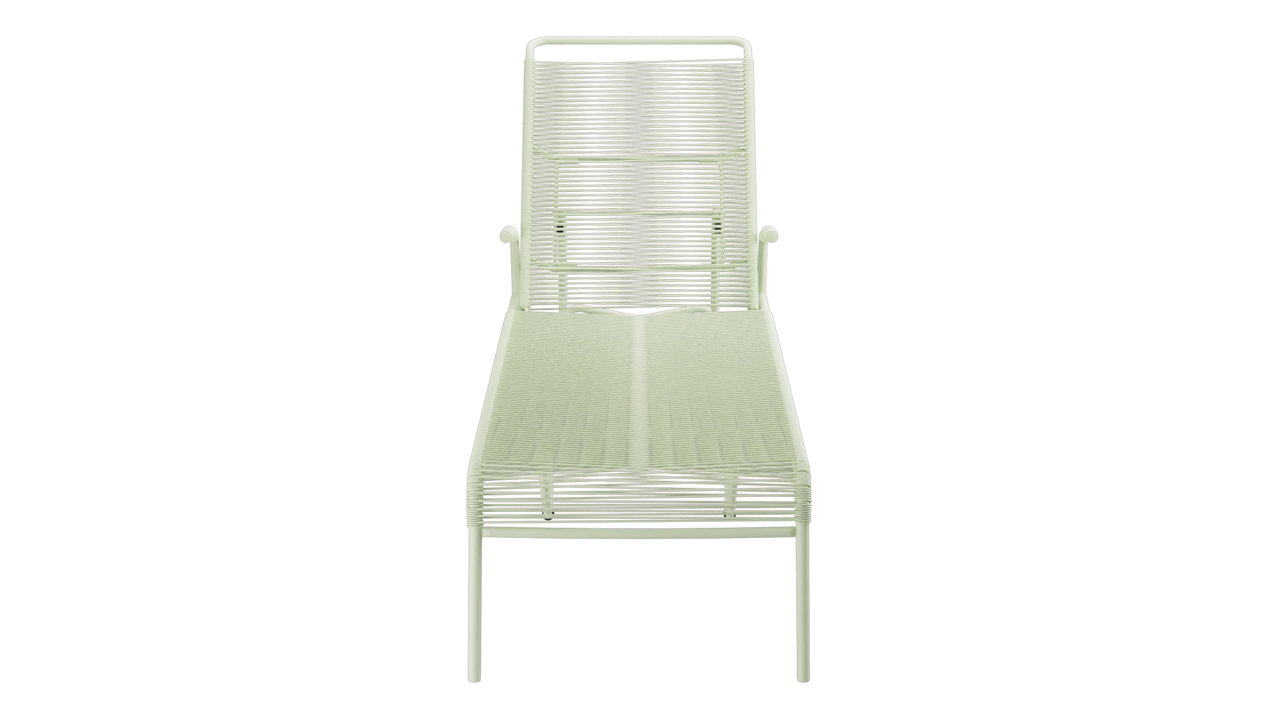 Säntis Spaghetti-Rollenliege in Pastellgrün präsentiert im Onlineshop von KAQTU Design AG. Liegestuhl ist von Schaffner