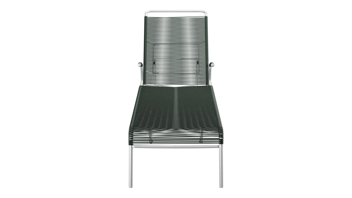 Säntis Spaghetti-Rollenliege in Tannengrün präsentiert im Onlineshop von KAQTU Design AG. Liegestuhl ist von Schaffner