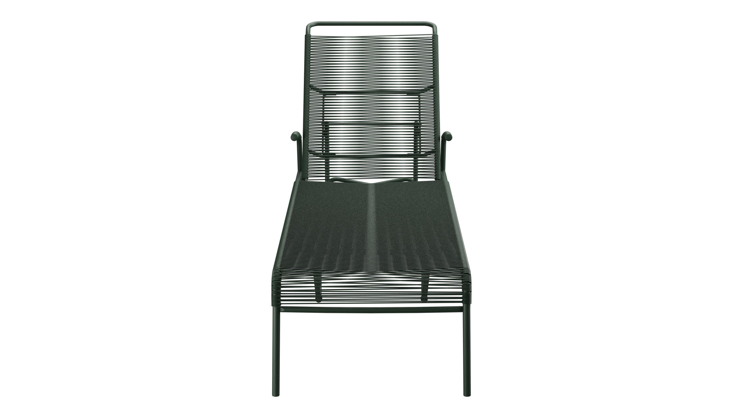Säntis Spaghetti-Rollenliege in Tannengrün präsentiert im Onlineshop von KAQTU Design AG. Liegestuhl ist von Schaffner