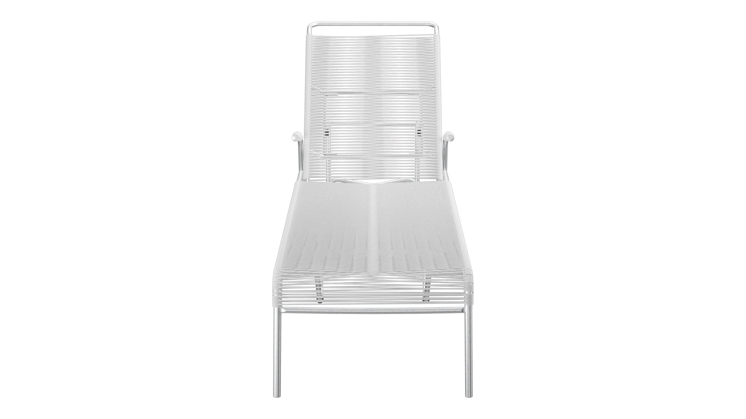 Säntis Spaghetti-Rollenliege in Weiss präsentiert im Onlineshop von KAQTU Design AG. Liegestuhl ist von Schaffner