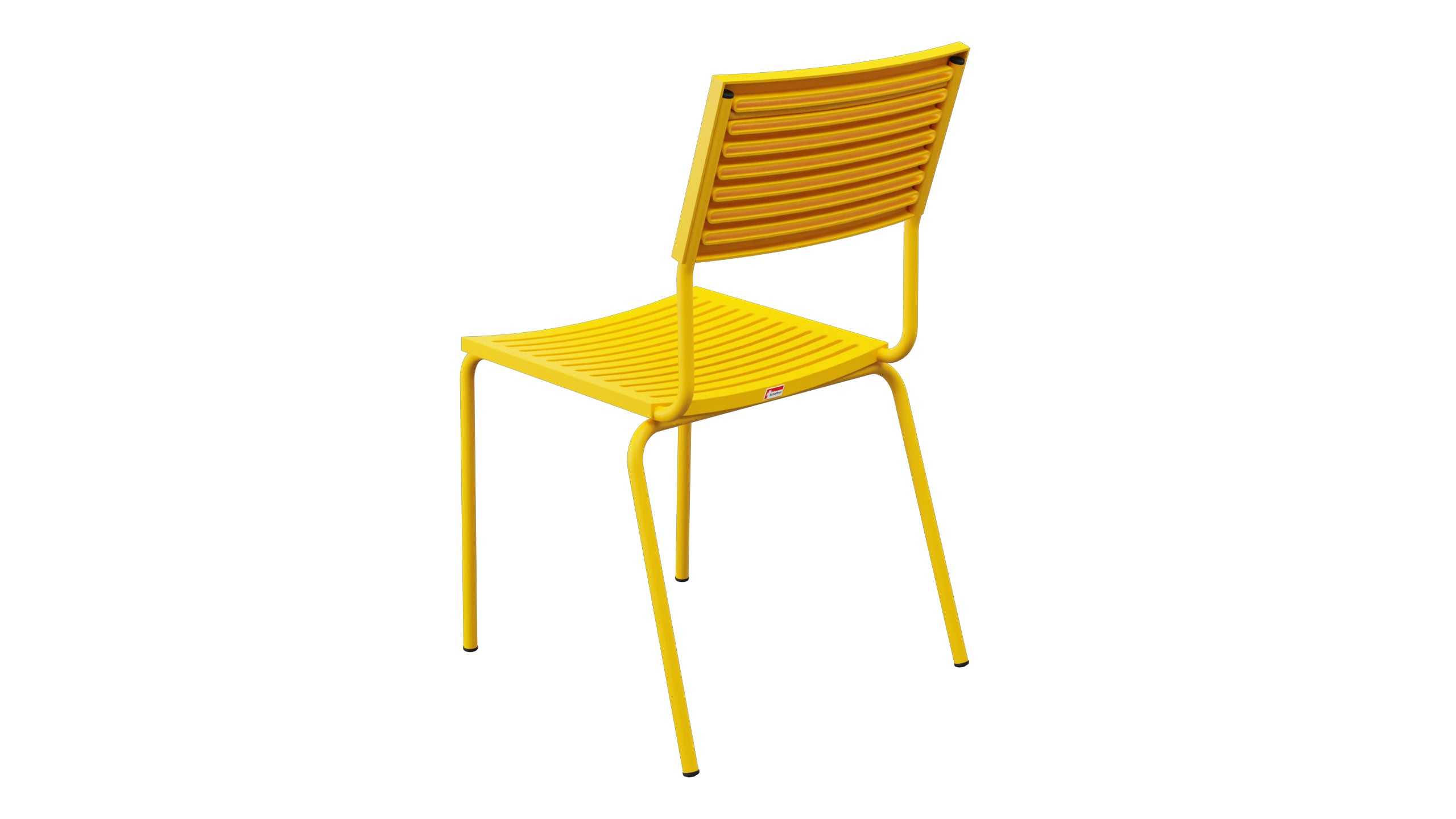 Bodensee Lamello-Gartenstuhl ohne Armlehne in Gelb präsentiert im Onlineshop von KAQTU Design AG. Gartenstuhl ist von Schaffner