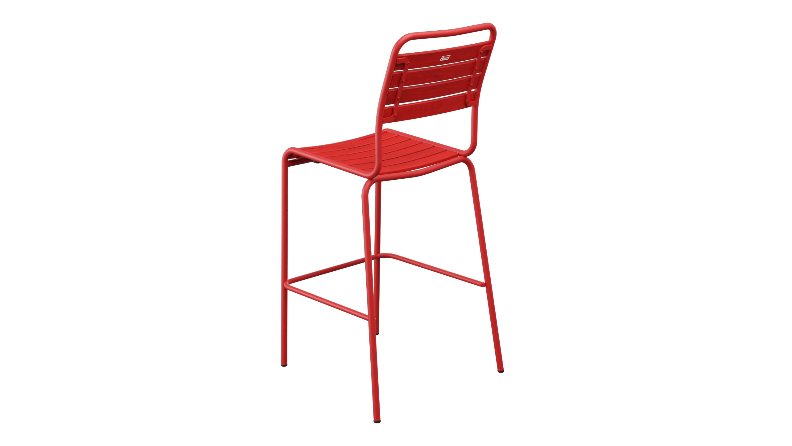 Rigi Holzlatten-Barstuhl ohne Armlehne in Rot präsentiert im Onlineshop von KAQTU Design AG. Outdoor-Barstuhl ist von Schaffner