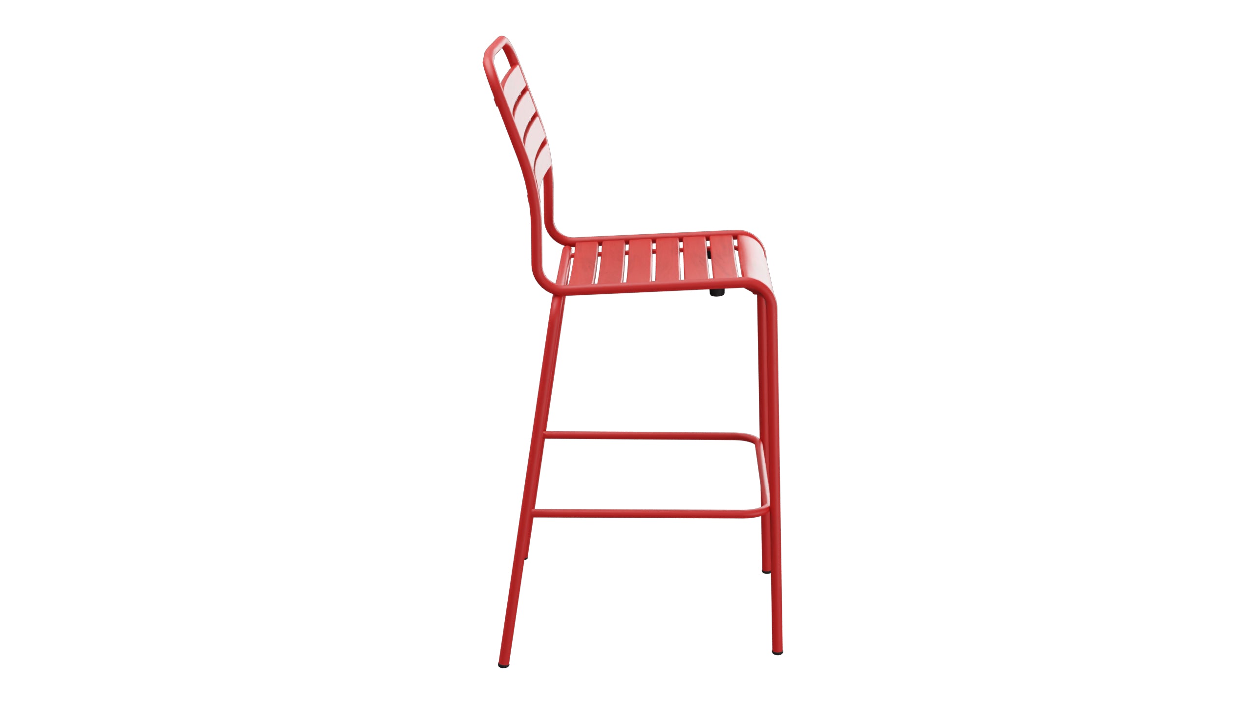 Rigi Holzlatten-Barstuhl ohne Armlehne in Rot präsentiert im Onlineshop von KAQTU Design AG. Outdoor-Barstuhl ist von Schaffner