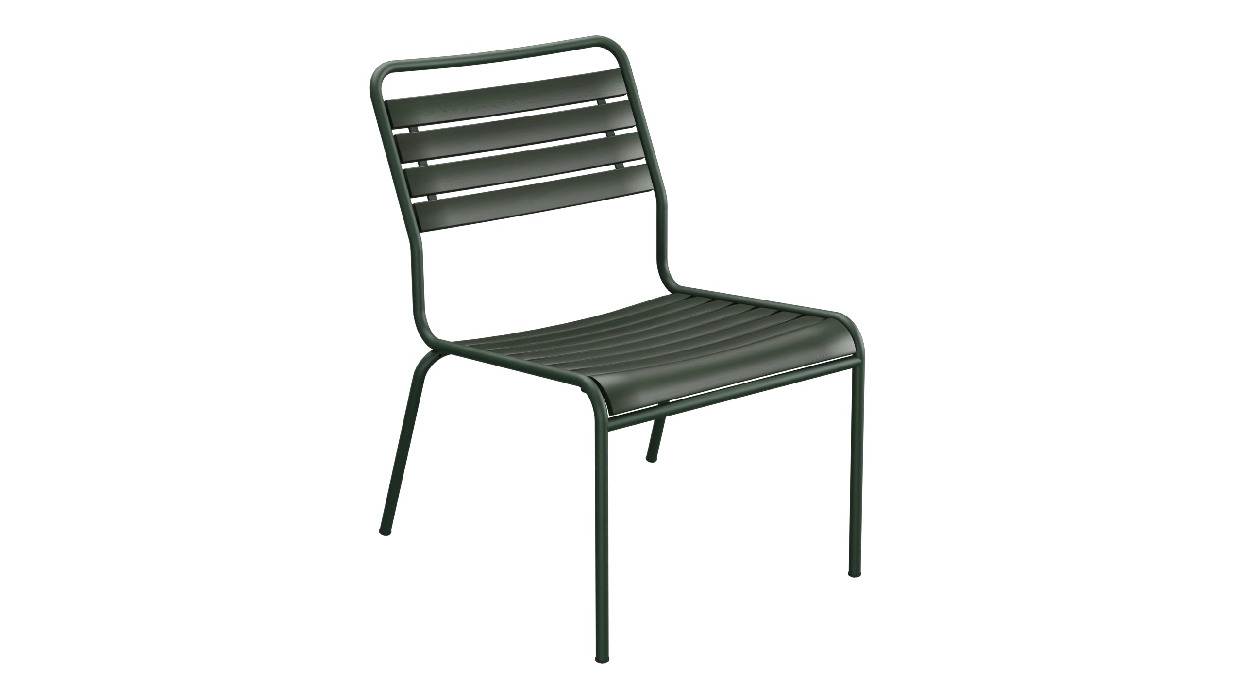 Rigi Holzlatten-Salonsessel ohne Armlehne in Tannengrün präsentiert im Onlineshop von KAQTU Design AG. Outdoor-Sessel ist von Schaffner