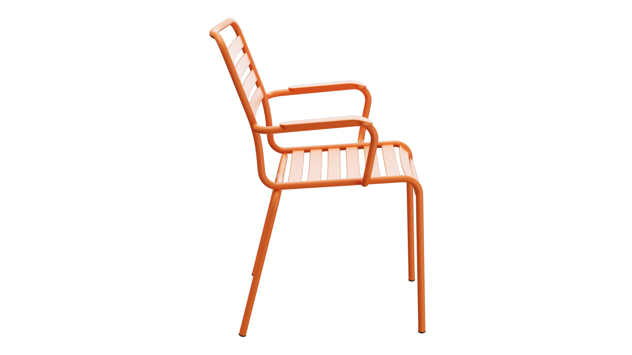 Rigi Lättli-Gartenstuhl mit Armlehne in Orange präsentiert im Onlineshop von KAQTU Design AG. Gartenstuhl mit Armlehnen ist von Schaffner