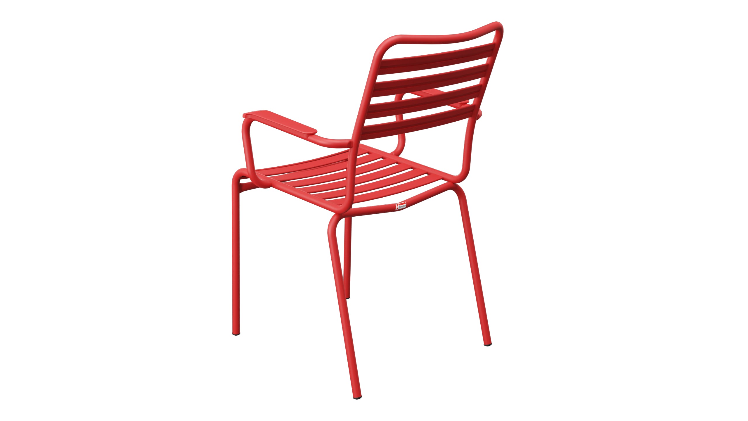 Rigi Lättli-Gartenstuhl mit Armlehne in Rot präsentiert im Onlineshop von KAQTU Design AG. Gartenstuhl mit Armlehnen ist von Schaffner