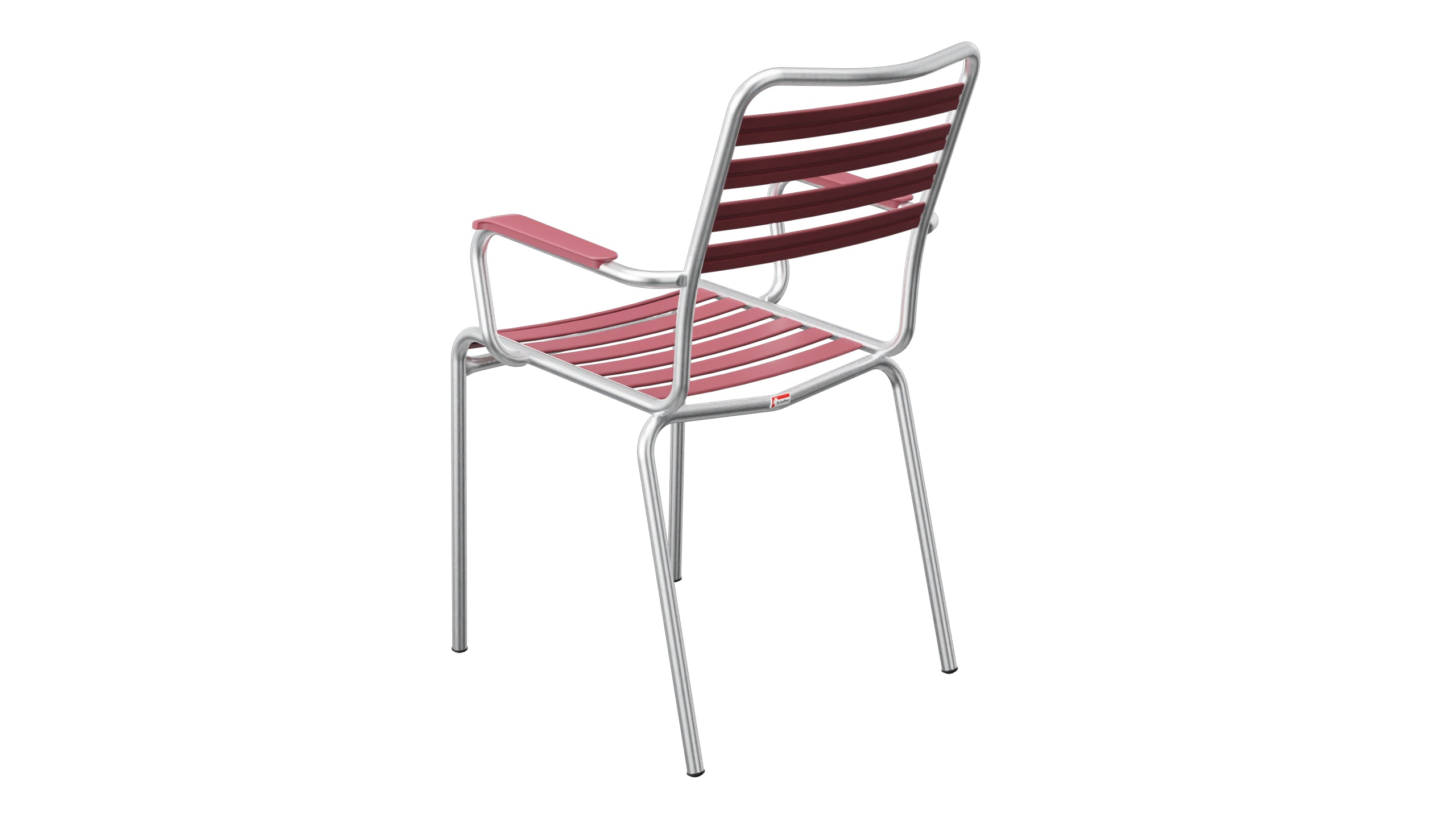 Rigi Lättli-Gartenstuhl mit Armlehne in Bordeaux präsentiert im Onlineshop von KAQTU Design AG. Gartenstuhl mit Armlehnen ist von Schaffner