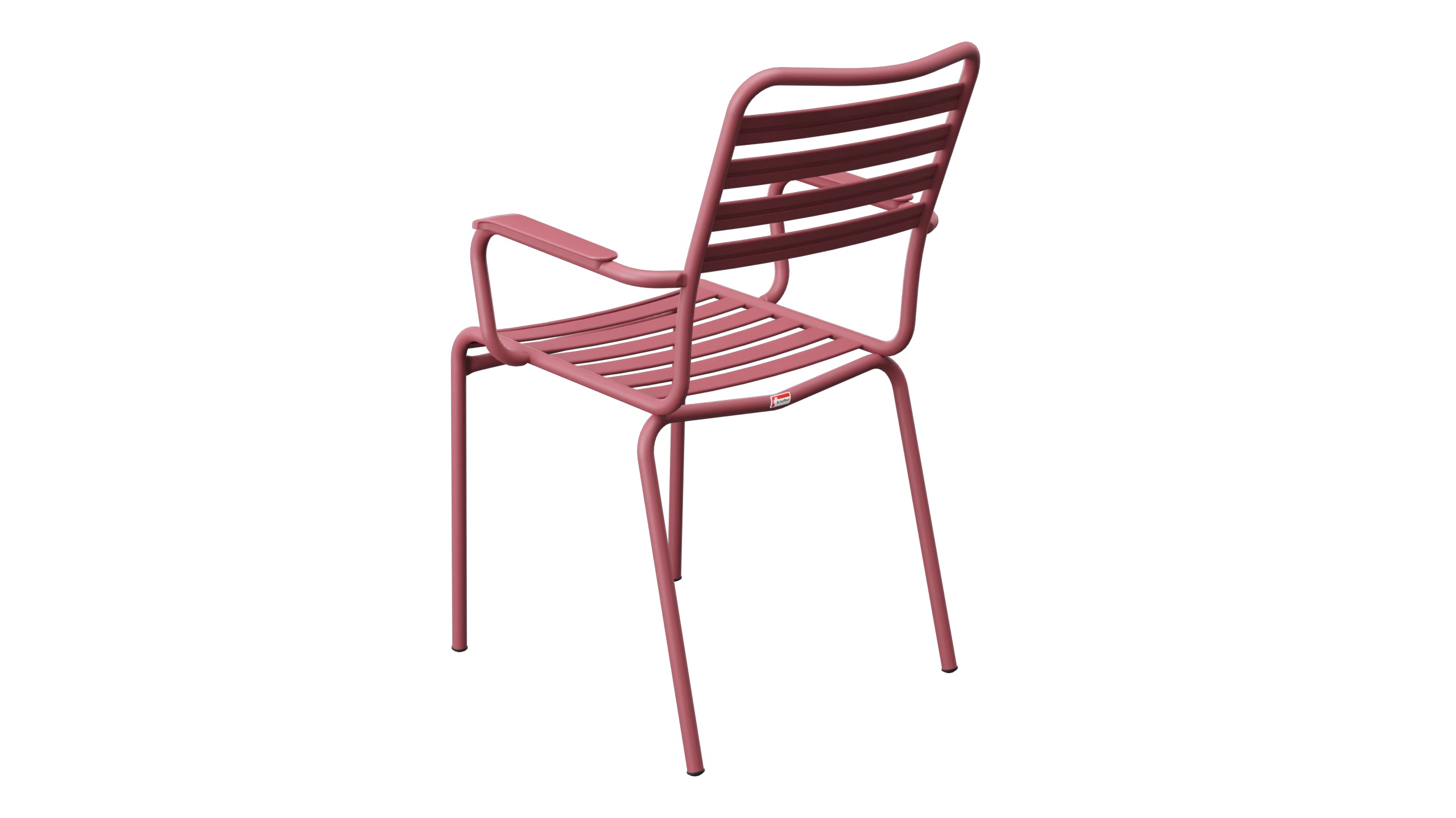 Rigi Lättli-Gartenstuhl mit Armlehne in Bordeaux präsentiert im Onlineshop von KAQTU Design AG. Gartenstuhl mit Armlehnen ist von Schaffner